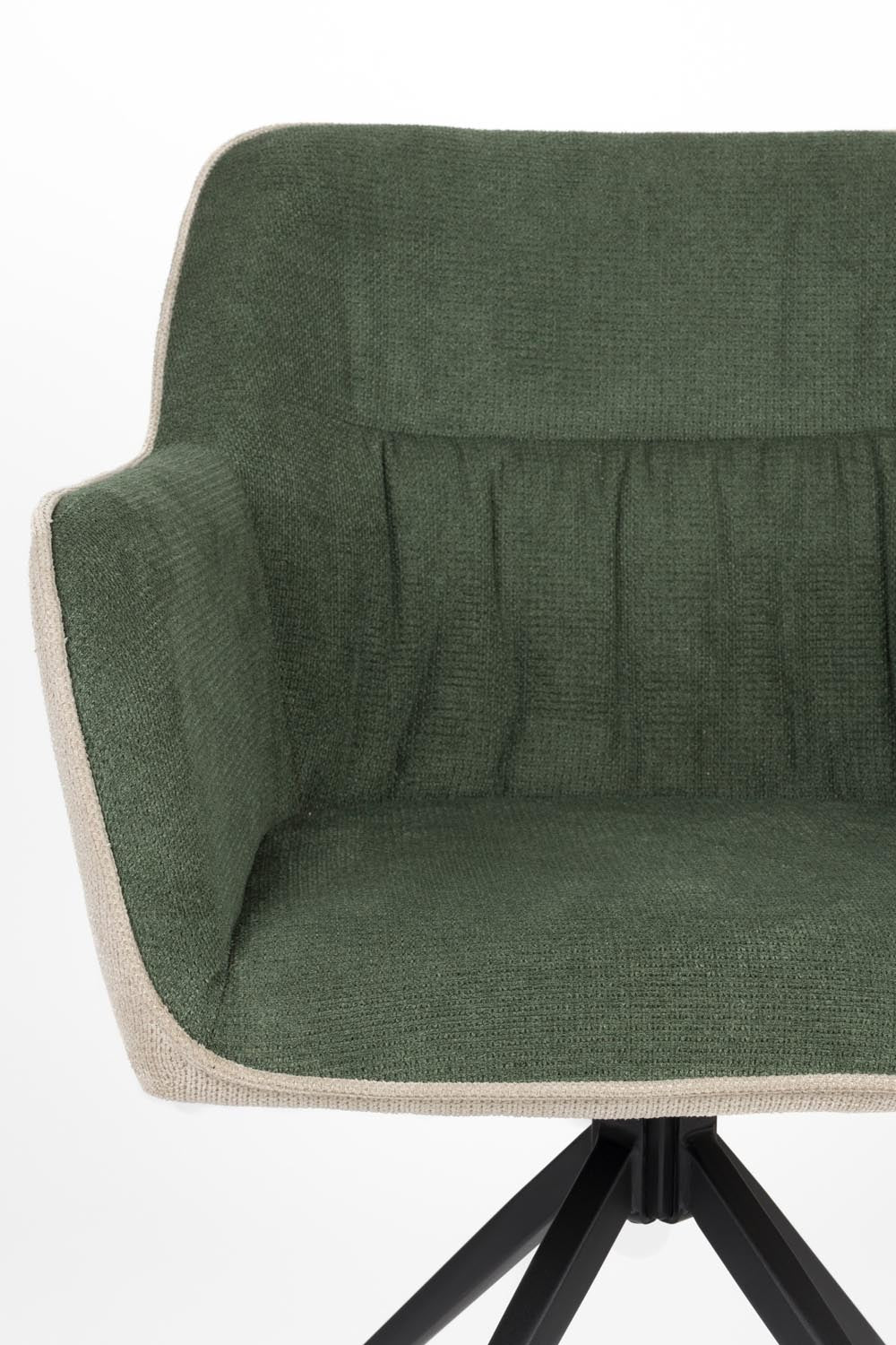 Eleganter Sessel Daley in Beige/Grün von White Label Living – perfekter Mix aus Komfort und Stil, ideal für Ihr modernes Zuhause.