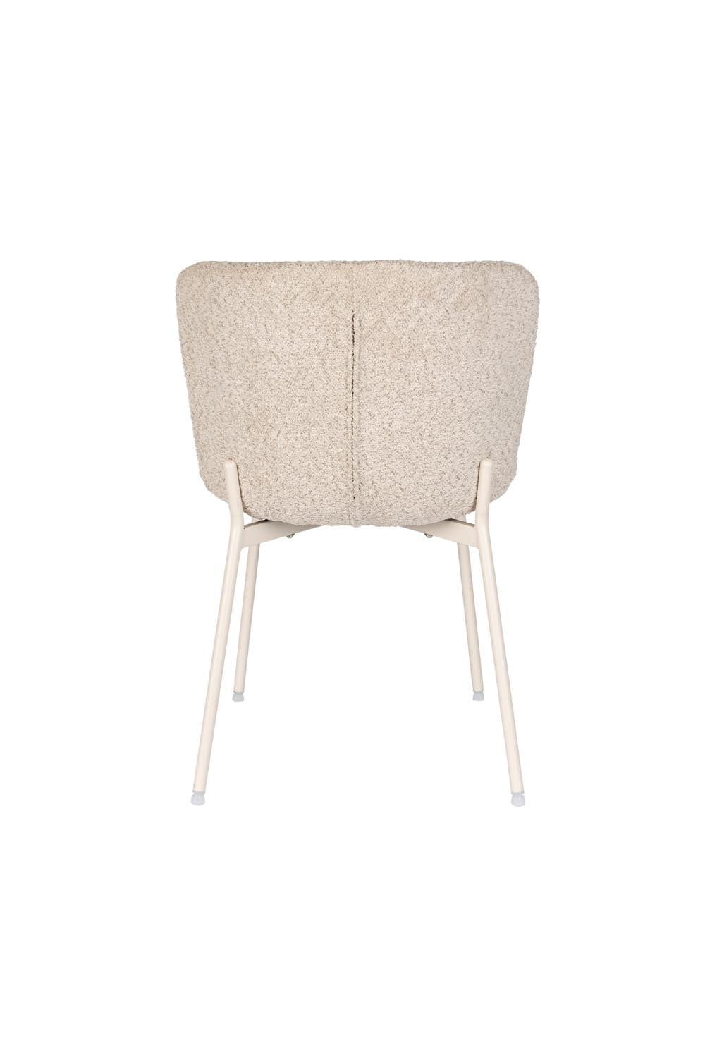 Eleganter Stuhl Marion in Off White mit luxuriösem Bouclé-Stoff.