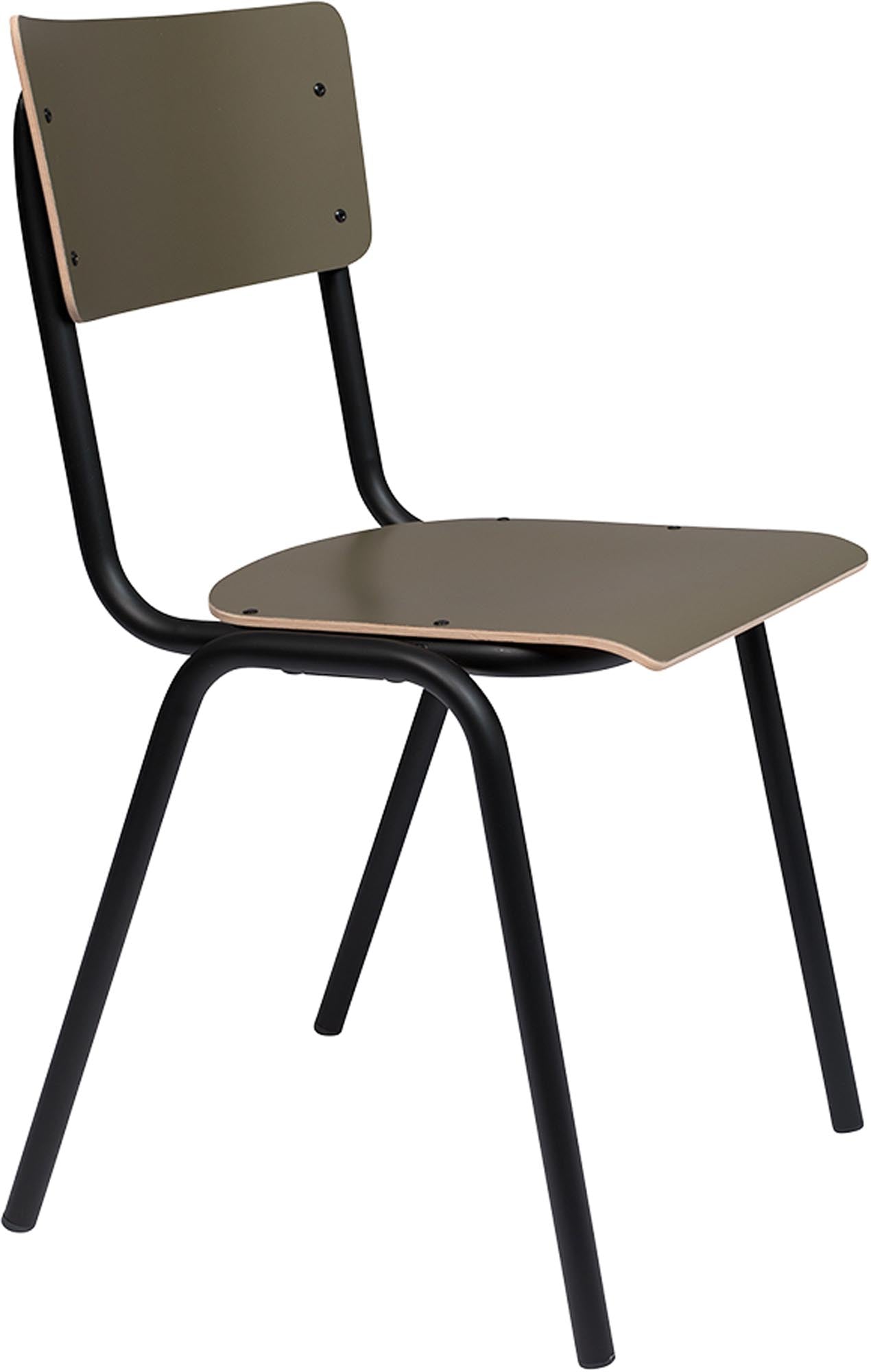 Stylischer Zuiver Stuhl "Back to School" mit nostalgischem Flair, perfekt für Esszimmer, Büros und kreative Arbeitsbereiche.