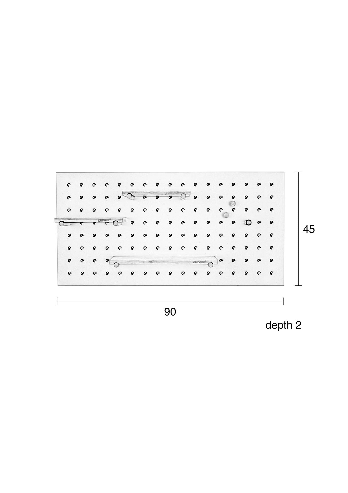 Pegboard Bundy von Zuiver: Stilvolle Pinnwand aus Holz, ideal für kreative Gestaltung und praktische Aufbewahrung in Wohn- und Arbeitsräumen.