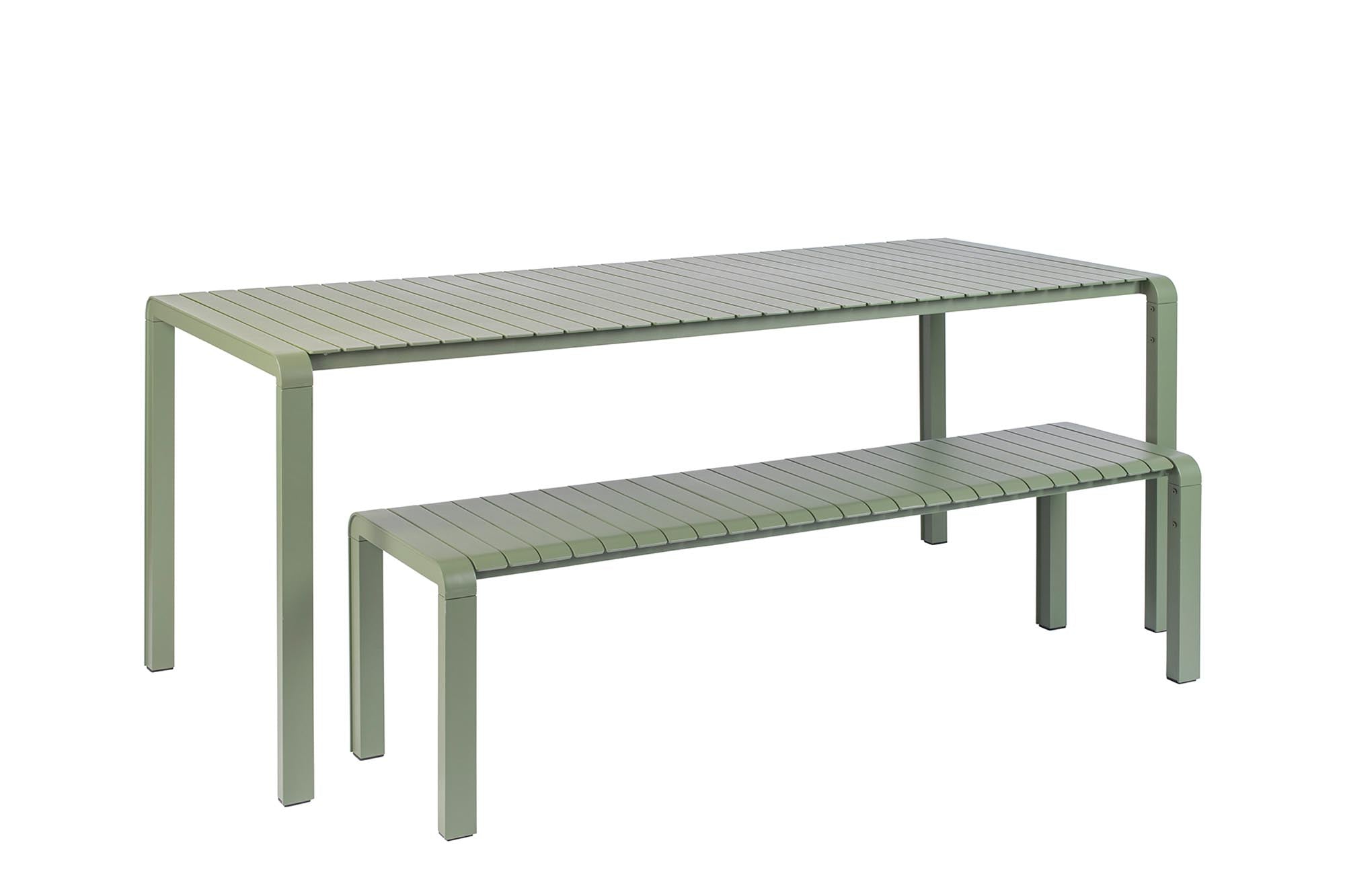 Stilvolle Gartenbank Vondel von Zuiver, gefertigt aus robustem Aluminium, ideal für entspannte Stunden im Freien.