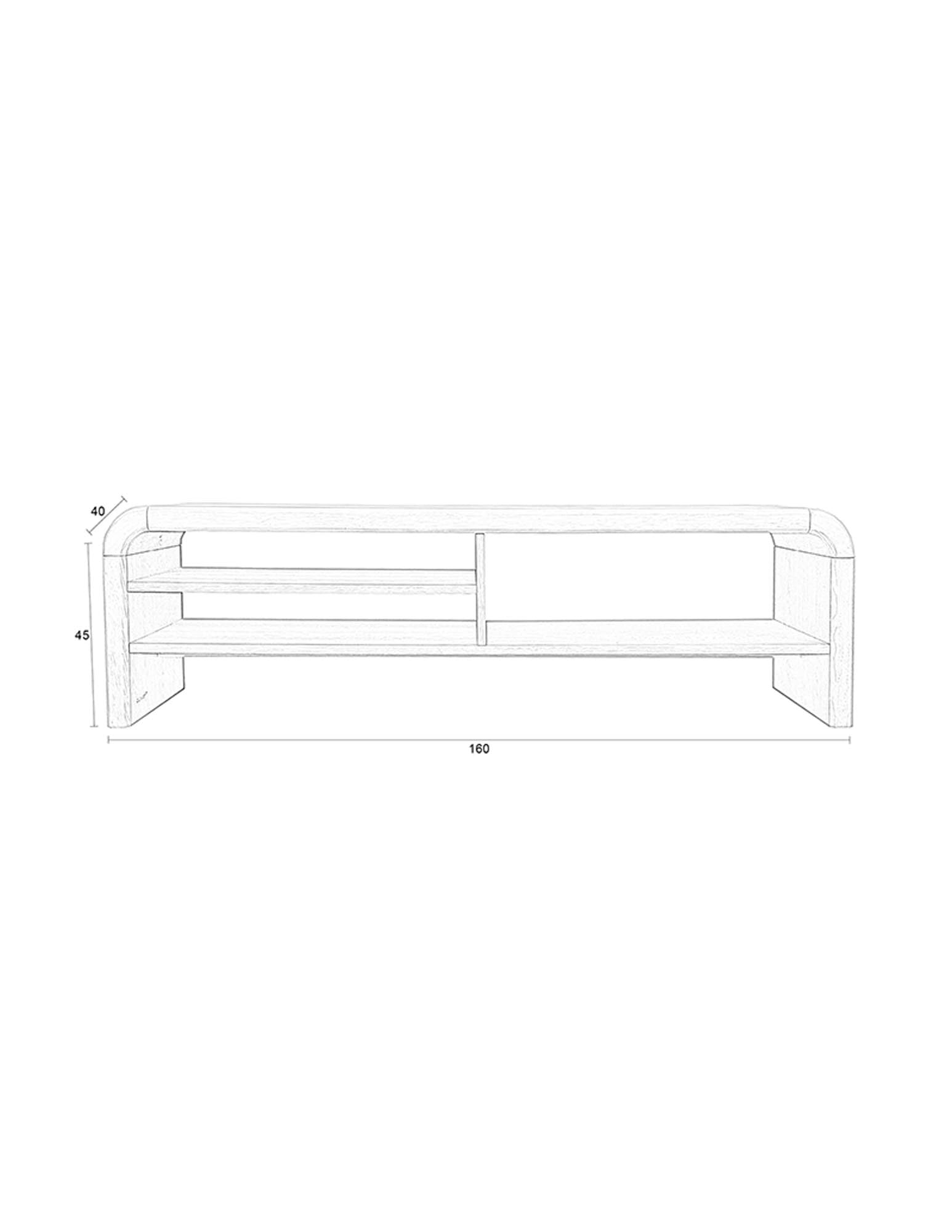 Elegantes Sideboard Brave von Zuiver, gefertigt aus Eichenfurnier und Gummibaumholz, vereint modernes Design mit praktischem Stauraum.