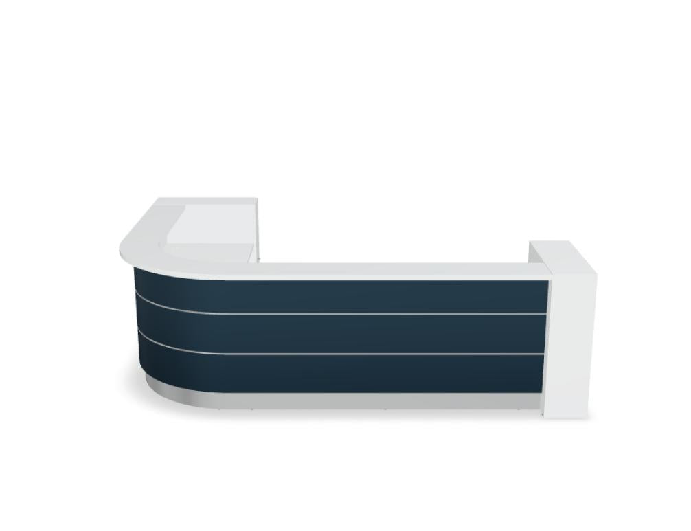 Valde LAV148L - modulare Empfangstheke in Weiss Pastell präsentiert im Onlineshop von KAQTU Design AG. Empfangsdesk ist von Mdd