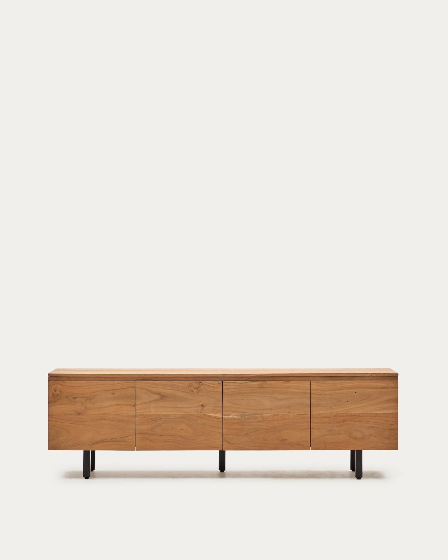 Erleben Sie das 3-türige TV-Möbel Uxue aus hochwertigem Akazienholz. Mit elegantem gebleichten Finish vereint es modernes Design und Funktionalität.