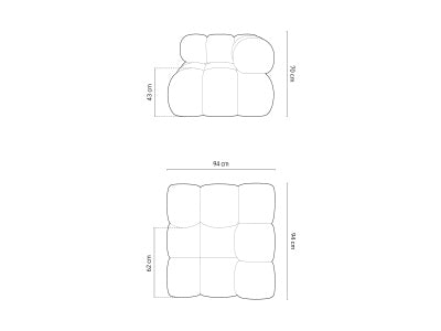 Eleganter Bellis Velour Modul Corner 1 Sitzer in warmem Braun, ideal für stilvolle Wohnräume und gemütliche Entspannungsecken.