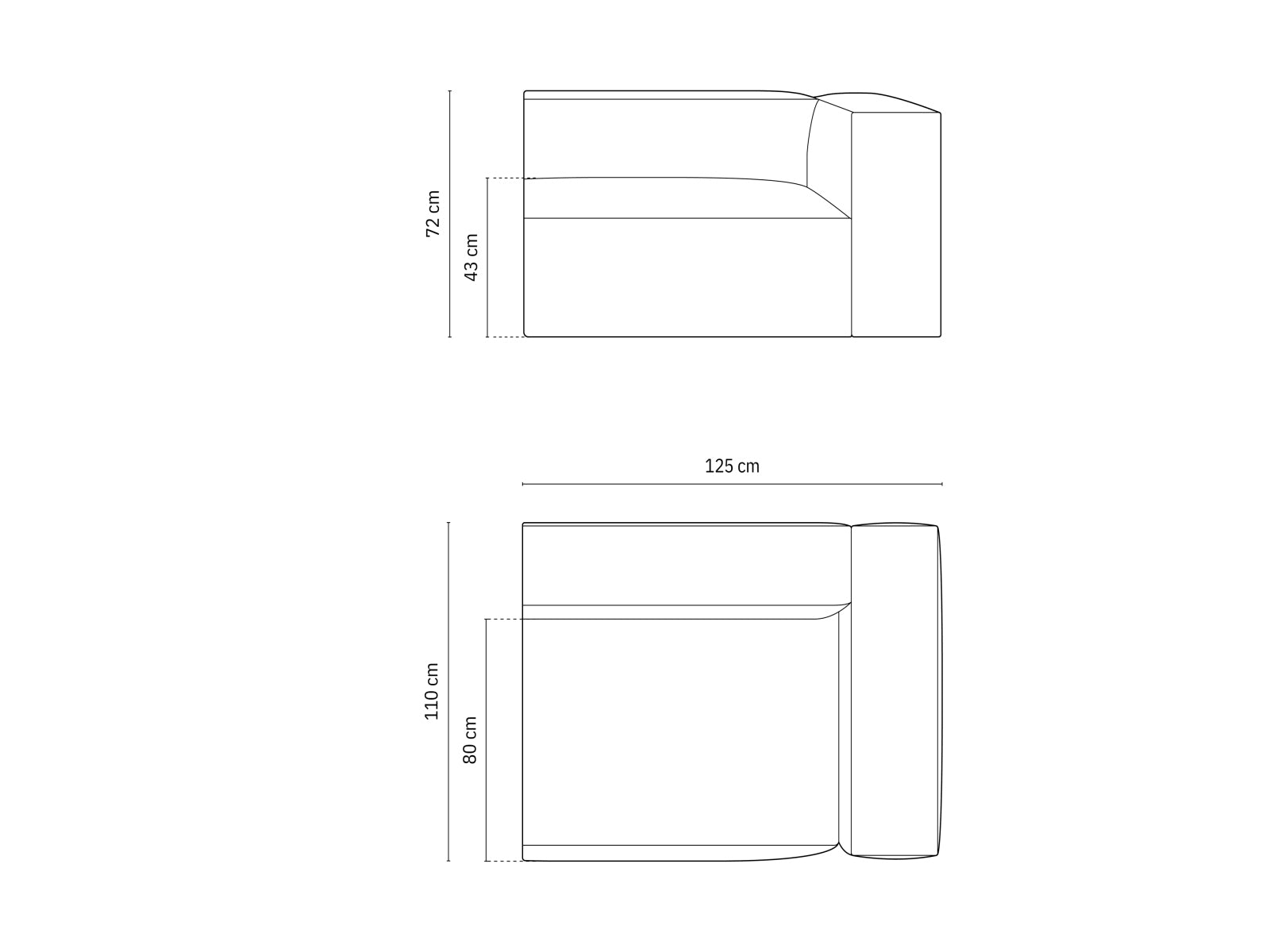 Stilvolles Nuria Boucle 1-Sitzer Sofa in warmem Cappuccino, perfekt für kreative Raumlösungen und zeitgemäße Einrichtungsideen.