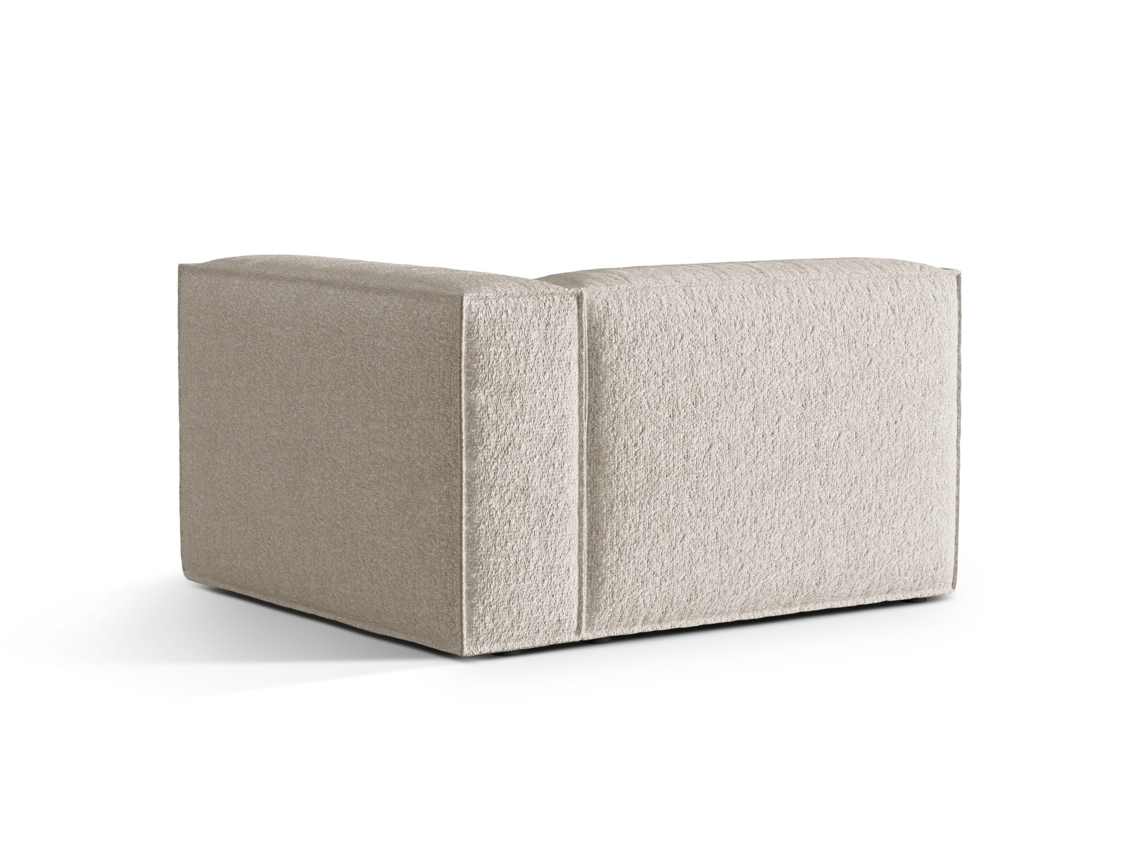 Beige Nuria Boucle 1-Sitzer Sofa von Micadoni, elegant und modern, ideal für stilvolle Wohnräume, präsentiert im KAQTU Onlineshop.