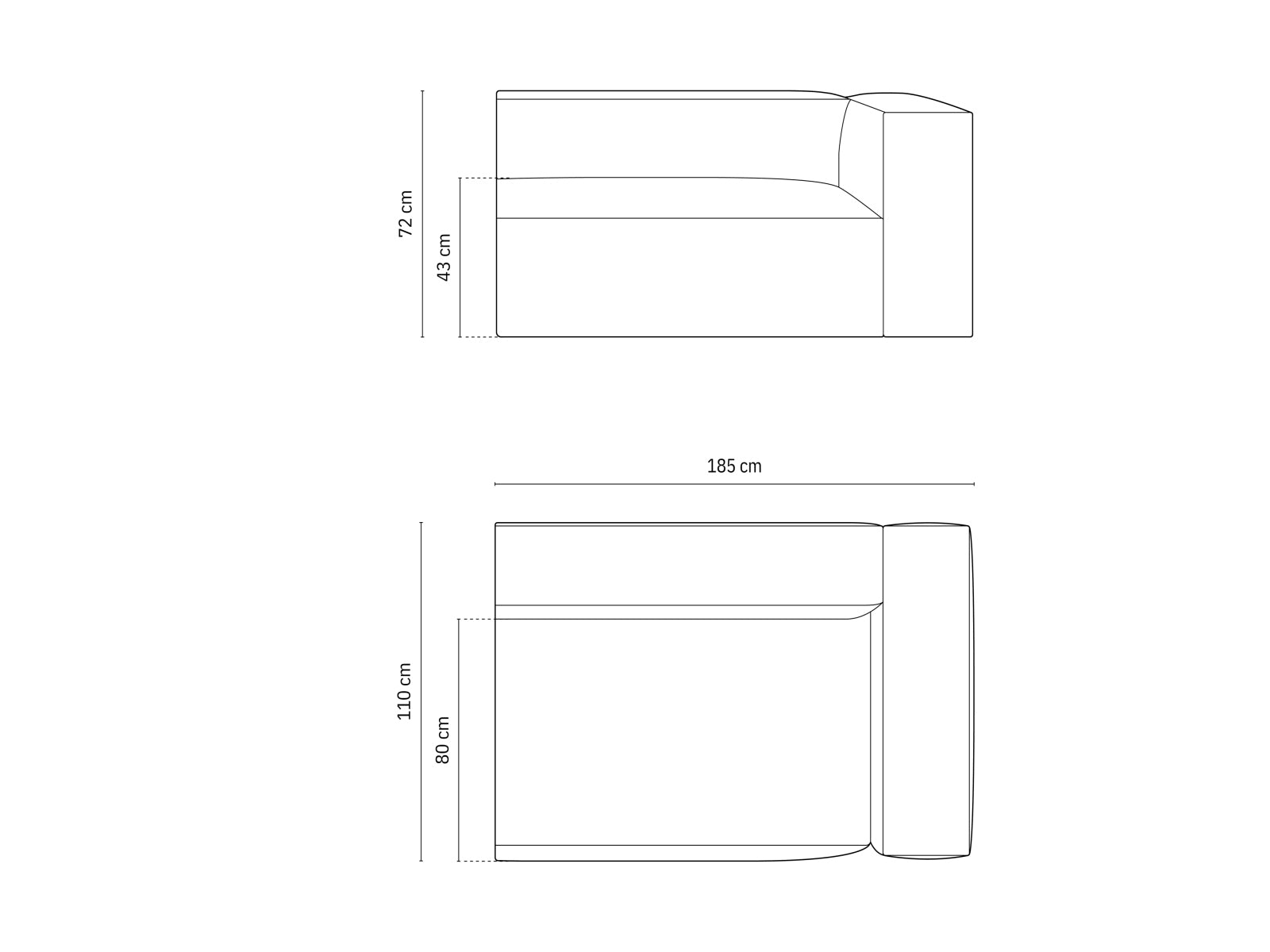 Modulares 3-Sitzer Sofa Nuria in sanftem Grau, perfekt für stilvolle Wohnzimmer, erhältlich bei Micadoni im KAQTU Onlineshop.
