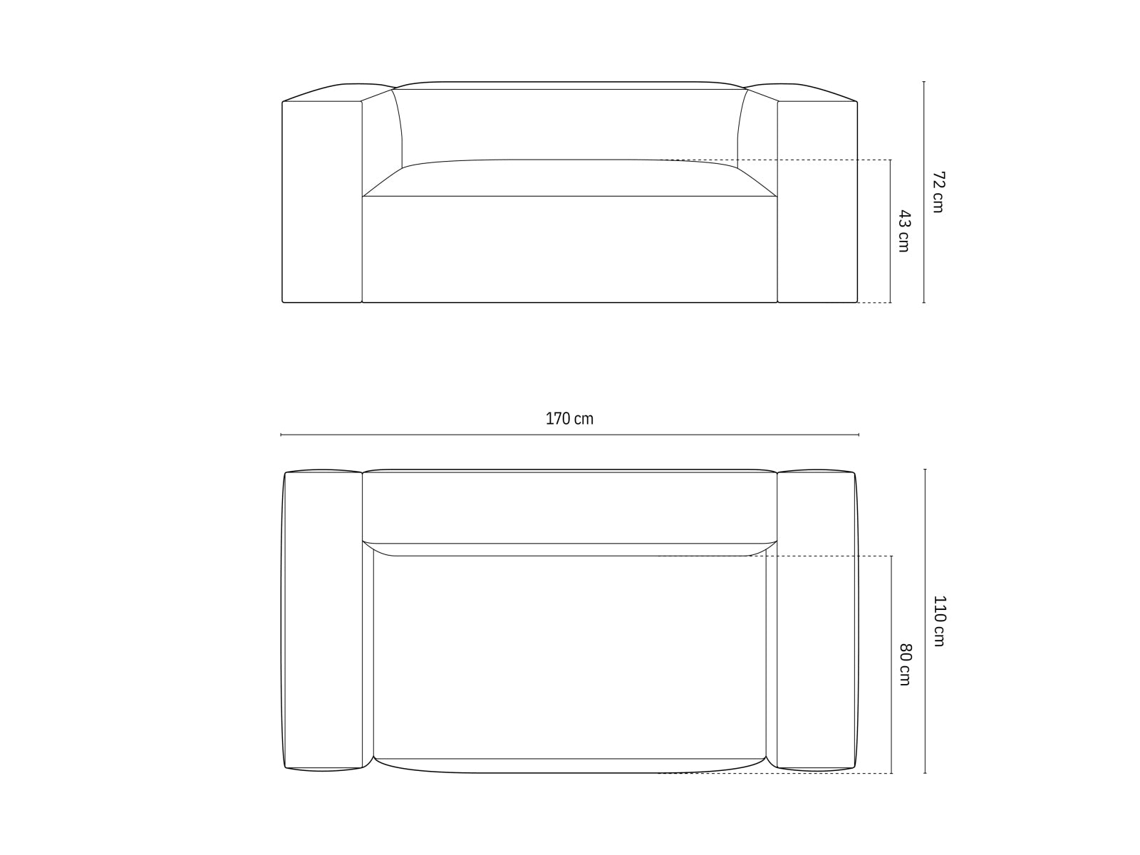 Stilvolles 2-Sitzer Sofa Nuria aus luxuriösem Velours in klassischem Grau, perfekt für entspannte Stunden und moderne Einrichtung.