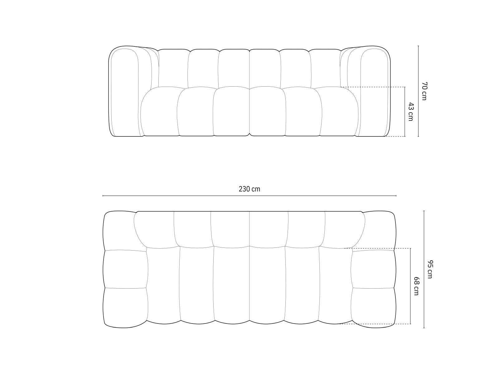 Elegantes Lupine 3-Sitzer Sofa in stilvollem Weiß, ideal für moderne Wohnräume, erhältlich bei KAQTU Design AG.