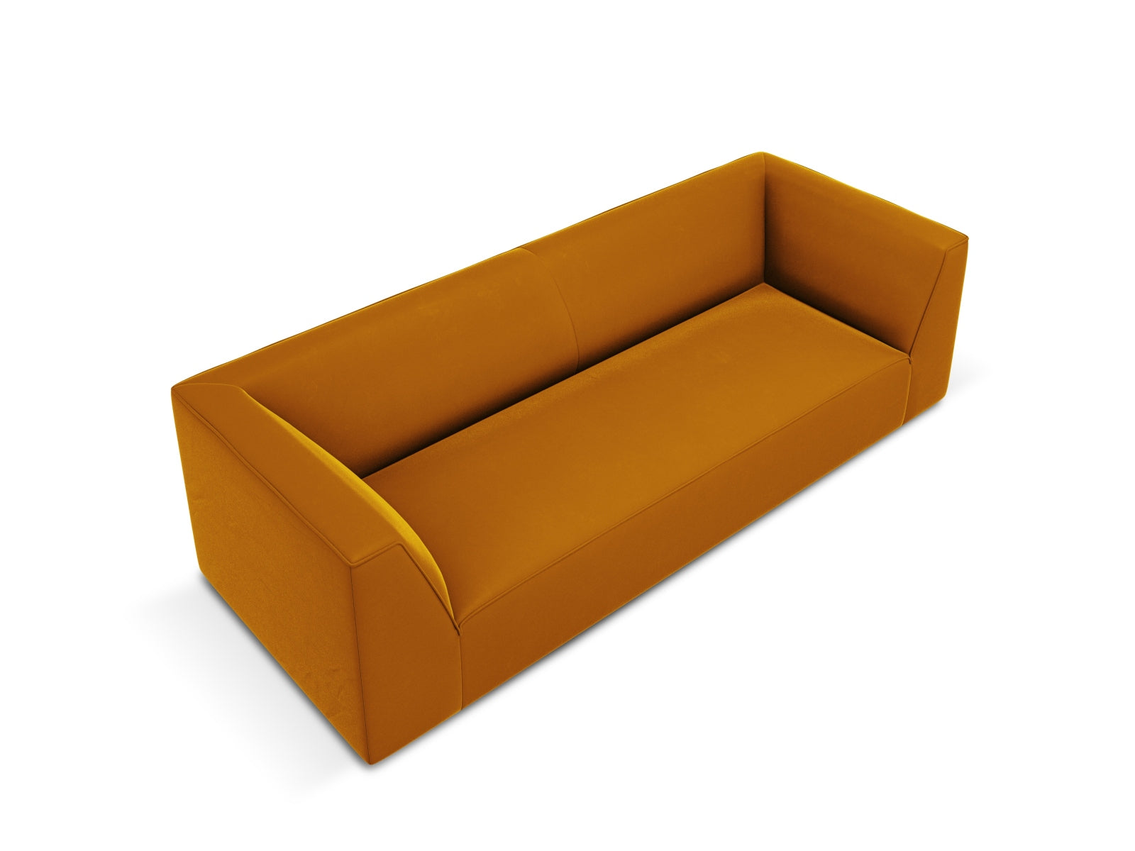 Luxuriöses 3-Sitzer Sofa aus Ruby Velours in kräftigem Rot, perfekt für moderne Wohnzimmer und entspannte Stunden.