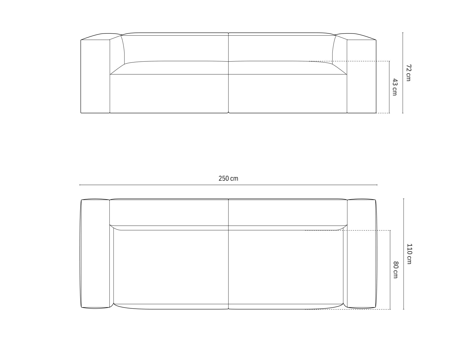 Modernes Nuria 4-Sitzer Sofa in warmem Cappuccino, perfekt für gemütliche Wohnzimmer. Hochwertige Verarbeitung von Micadoni.
