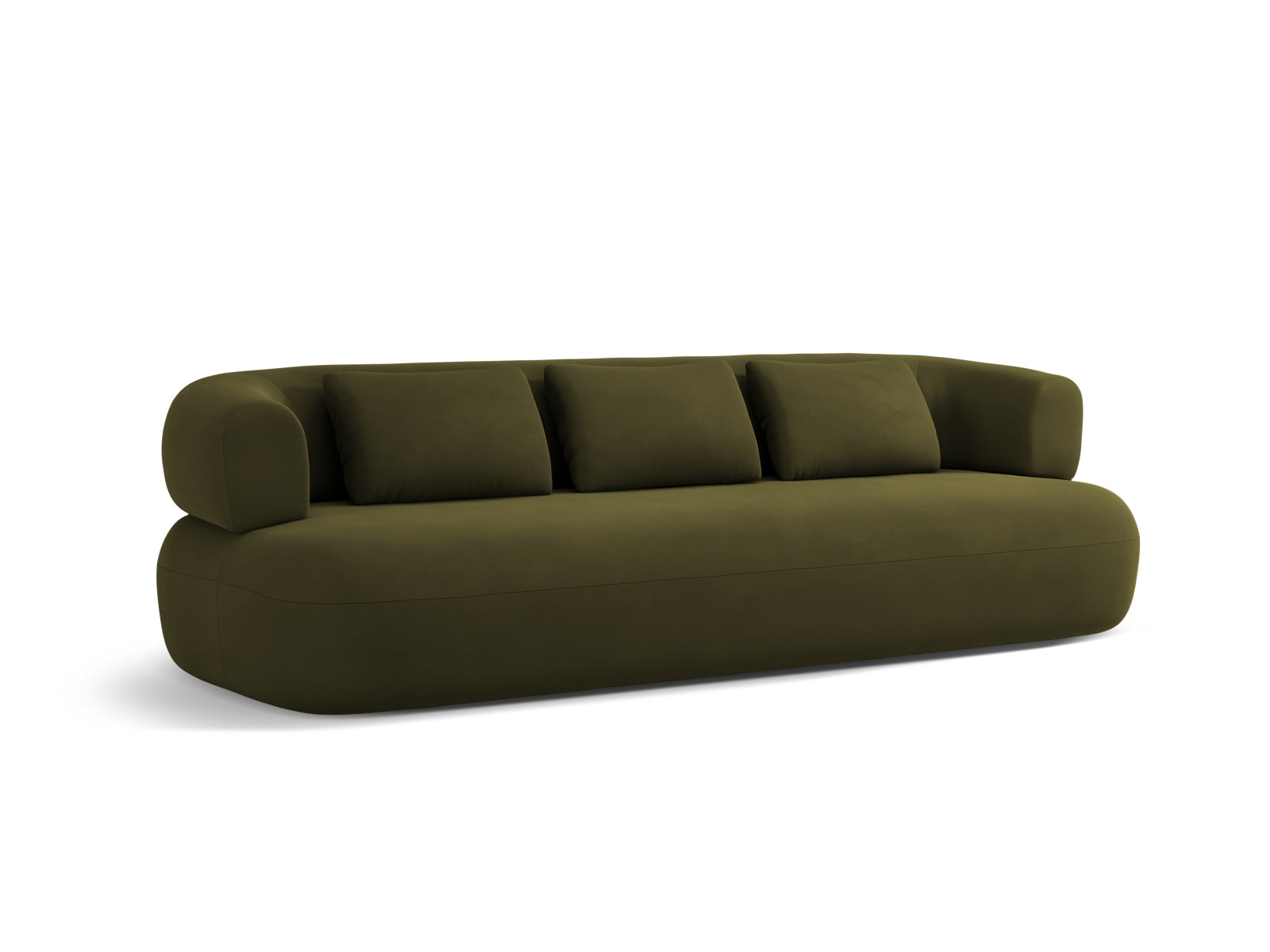 Luxuriöses Jenny Velour Sofa für 4 Personen, präsentiert in einem geschmackvollen Ambiente, ideal für stilvolle Wohnräume.