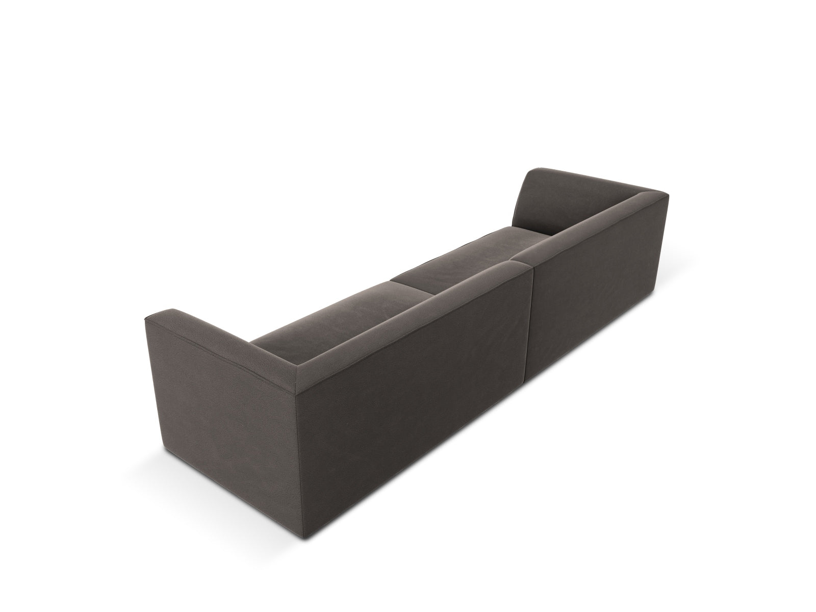 Elegantes 4-Sitzer Sofa in edlem Dunkelgrau aus Ruby Velours von Micadoni – ideal für stilvolle Wohnräume und gemütliche Abende.