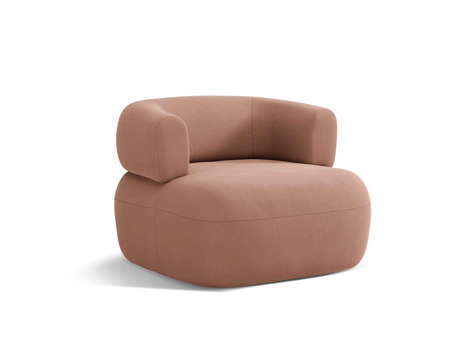 Stylischer Jenny Velour Sessel in ansprechendem Terracotta, perfekt für moderne Interiors. Bequem und elegant von Micadoni.
