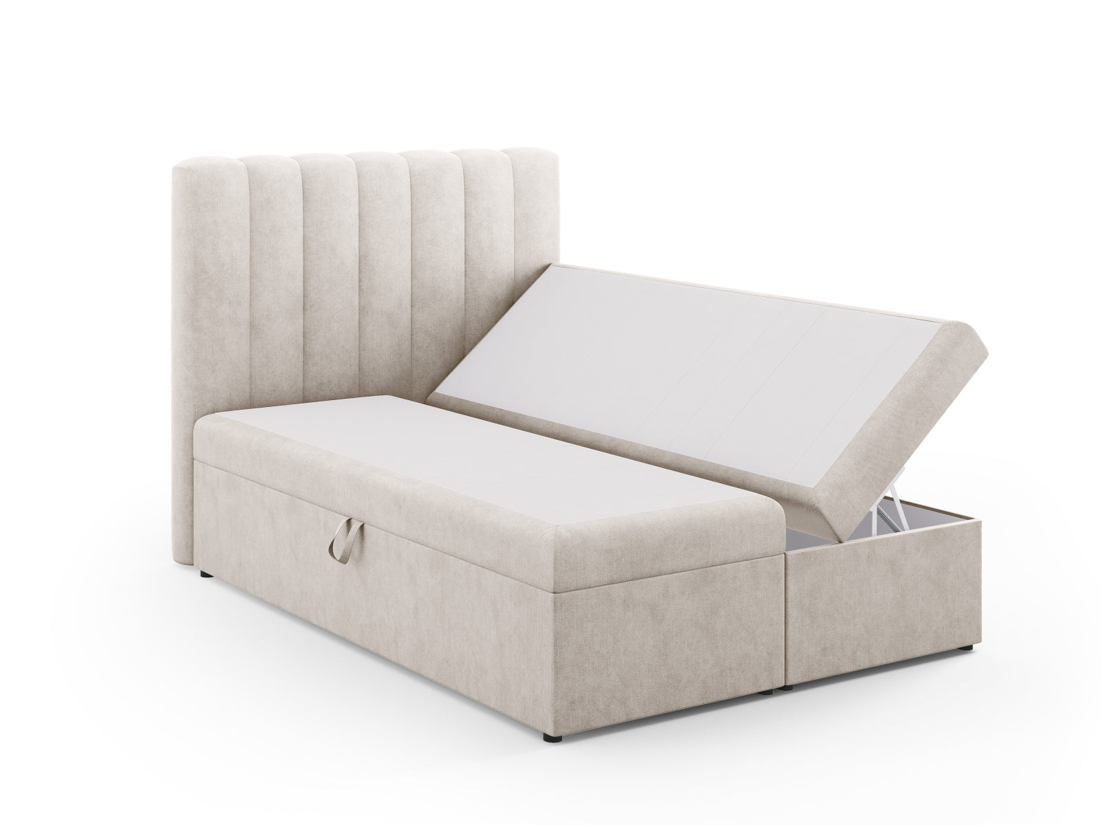 Elegantes Kelp Boxspringbett Set von Micadoni, inklusive Kopfteil, Boxsprings, Matratze und Topper für optimalen Komfort und Schlafqualität.