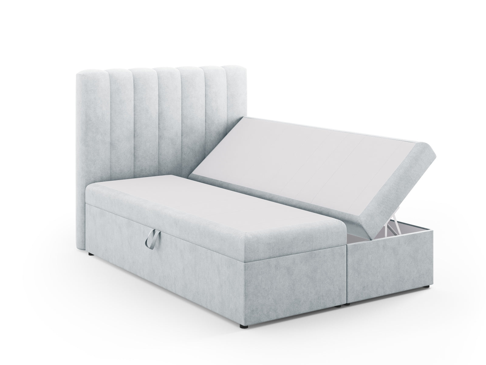 Elegantes Kelp Boxspringbett Set von Micadoni, bestehend aus Kopfteil, Boxspring, Matratze und Topper für erholsamen Schlaf.