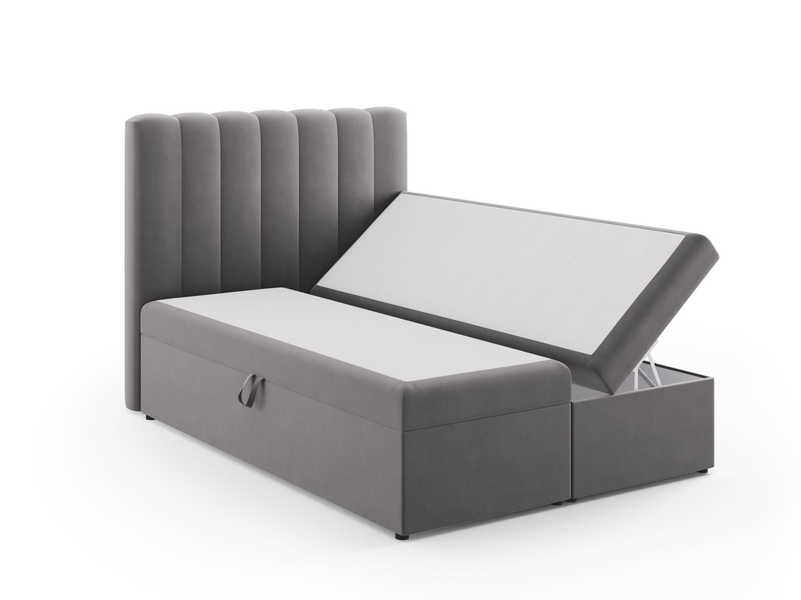 Elegantes Kelp Boxspringbett Set von Micadoni, inklusive Kopfteil, Boxsprings, Matratze und Topper für optimalen Komfort und Schlafqualität.