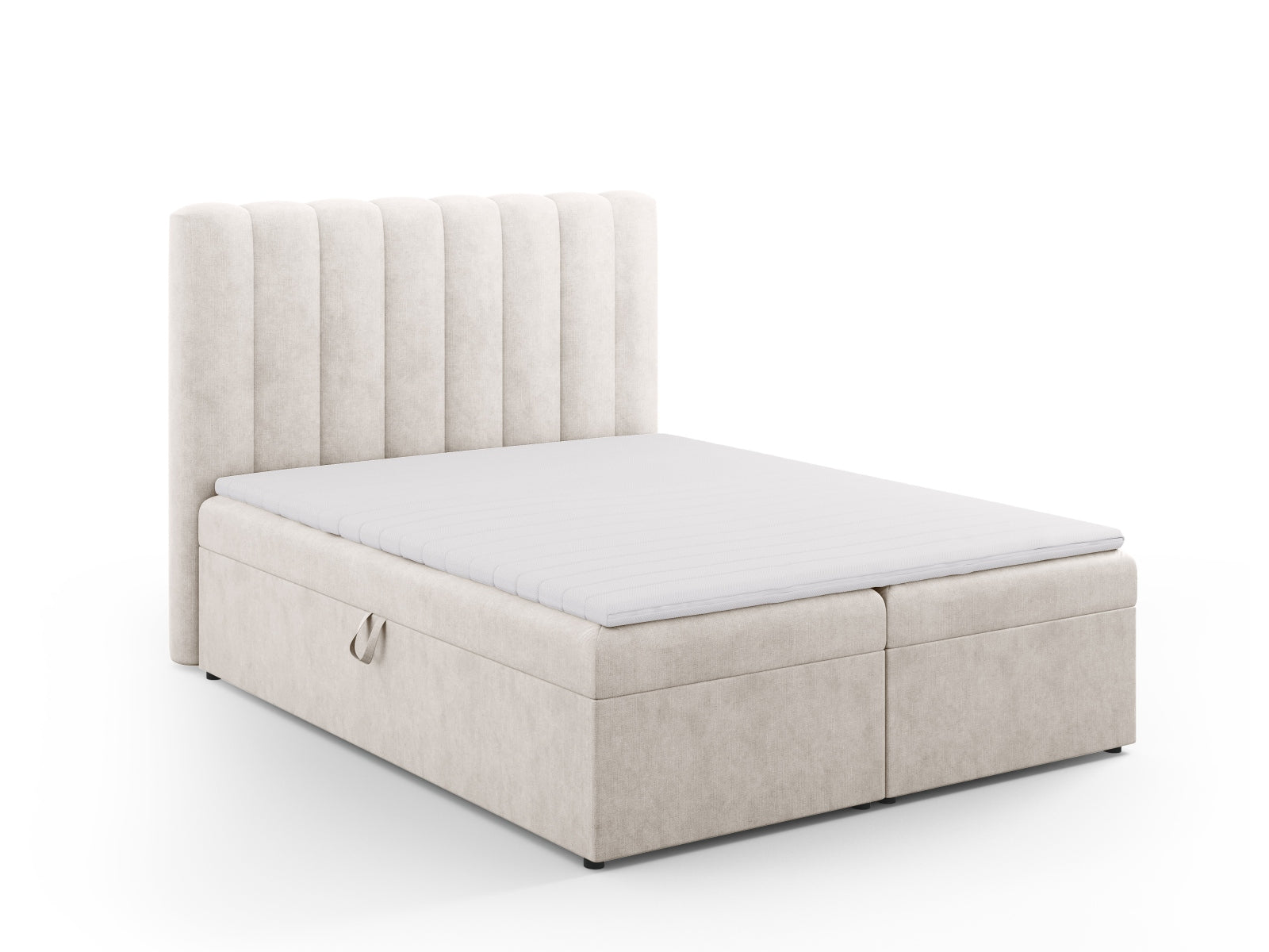 Elegantes Kelp Boxspringbett Set von Micadoni, inklusive Kopfteil, Boxsprings, Matratze und Topper für optimalen Komfort und Schlafqualität.