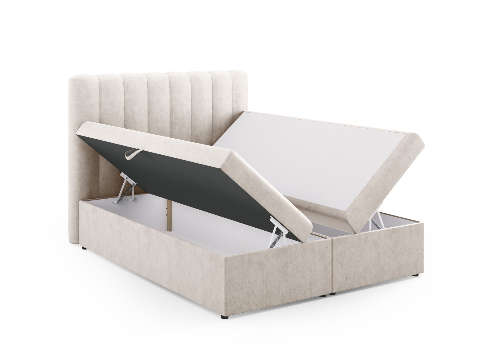 Stilvolles Kelp Boxspringbett Set von Micadoni, bestehend aus Kopfteil, Boxsprings, Matratze und Topper für erholsamen Schlaf.