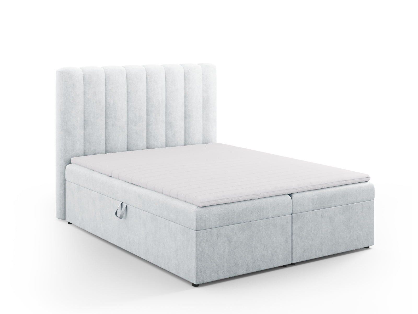 Elegantes Kelp Boxspringbett Set von Micadoni, bestehend aus Kopfteil, Boxspring, Matratze und Topper für erholsamen Schlaf.