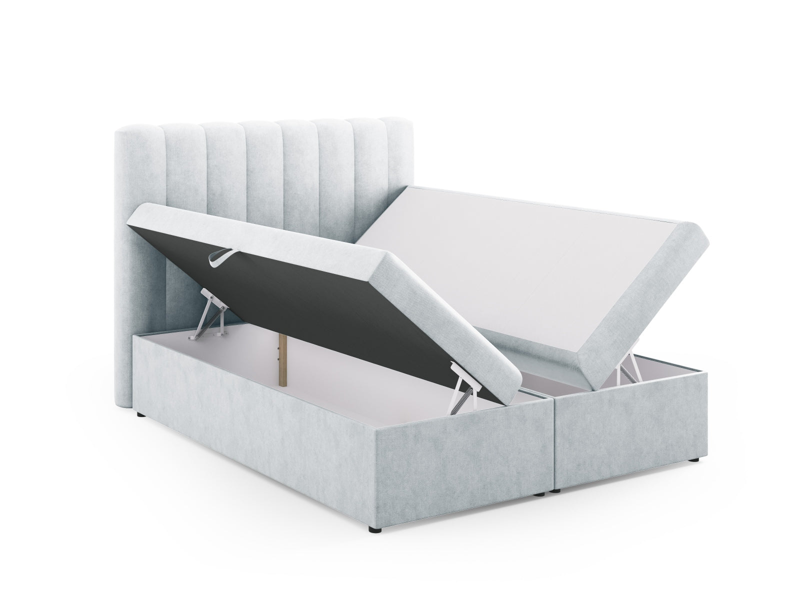 Stilvolles Kelp Boxspringbett Set von Micadoni, inklusive Kopfteil, Boxspring, Matratze und Topper für optimalen Komfort und Schlafqualität.