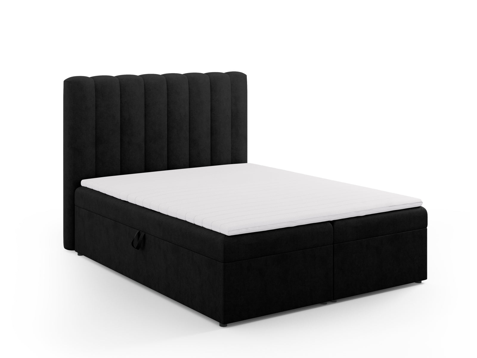 Elegantes Kelp Boxspringbett Set von Micadoni, inklusive Kopfteil, Boxsprings, Matratze und Topper für optimalen Komfort und Schlafqualität.