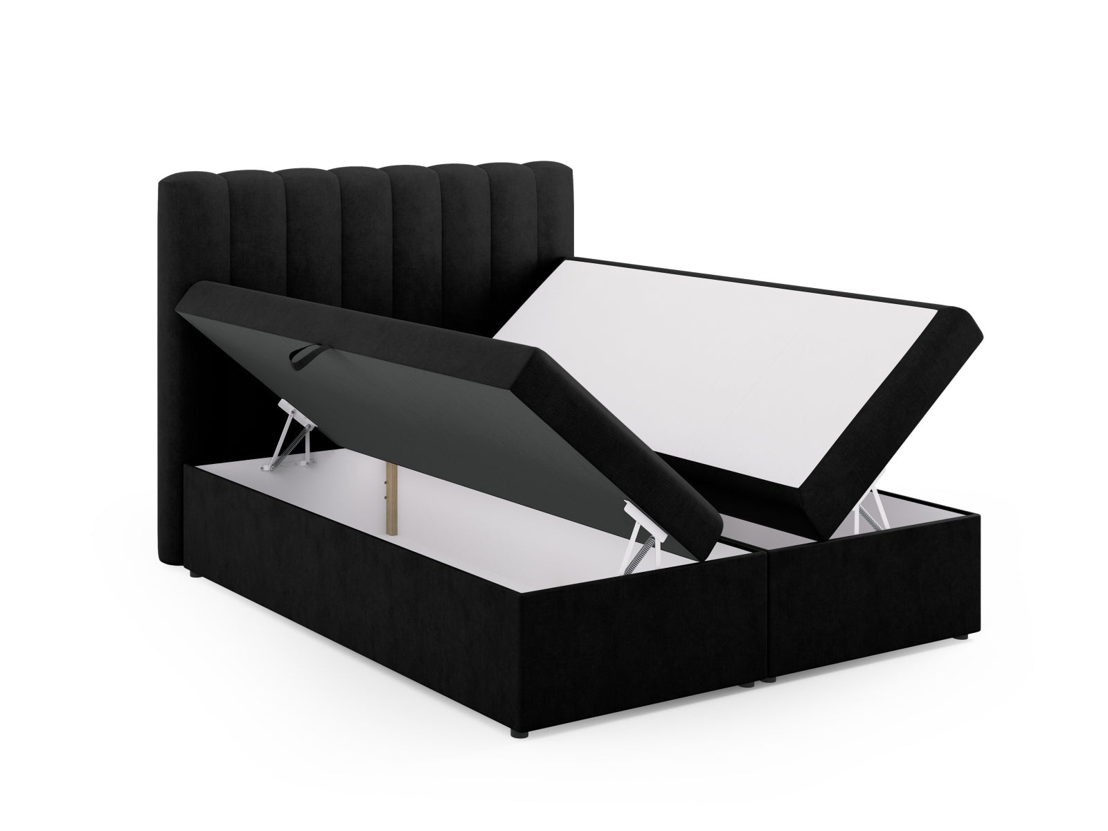 Stilvolles Kelp Boxspringbett Set von Micadoni, bestehend aus Kopfteil, Boxsprings, Matratze und Topper für erholsamen Schlaf.