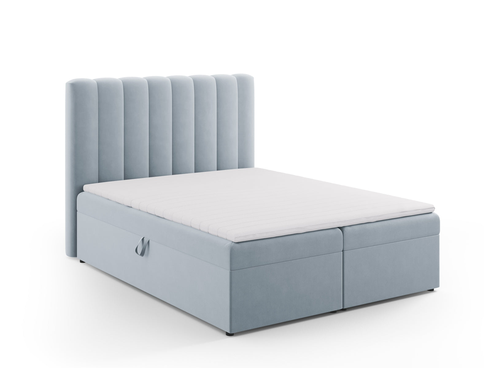 Stilvolles Kelp Boxspringbett Set von Micadoni, bestehend aus Kopfteil, Boxsprings, Matratze und Topper für erholsamen Schlaf.