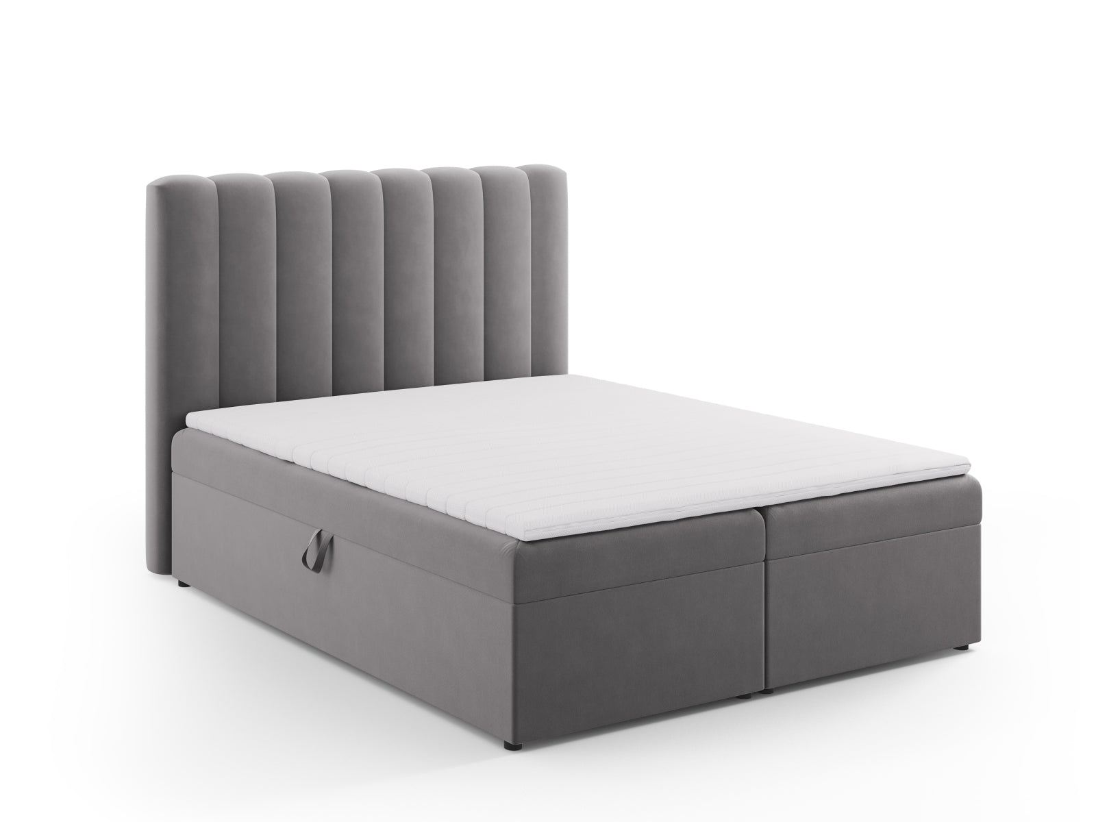 Stilvolles Kelp Boxspringbett Set von Micadoni, bestehend aus Kopfteil, Boxsprings, Matratze und Topper für erholsamen Schlaf.