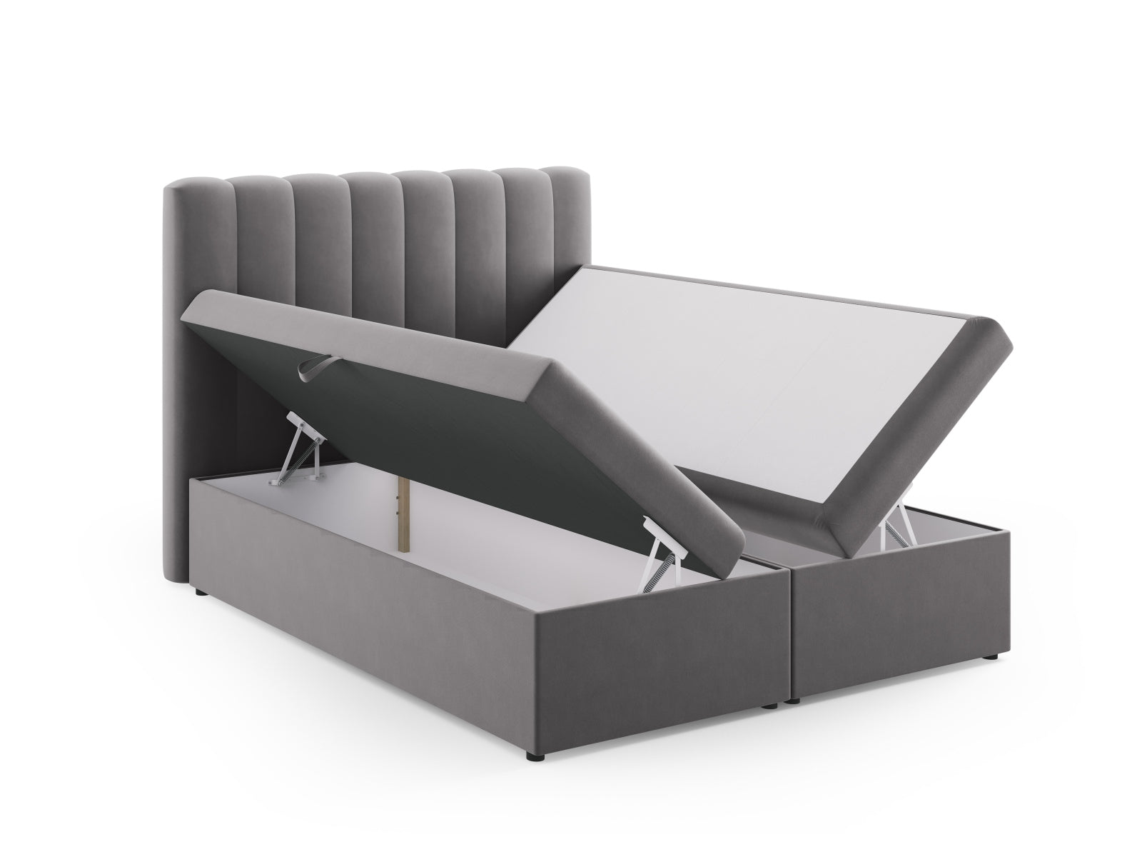 Elegantes Kelp Boxspringbett Set von Micadoni, inklusive Kopfteil, Boxsprings, Matratze und Topper für optimalen Komfort und Schlafqualität.