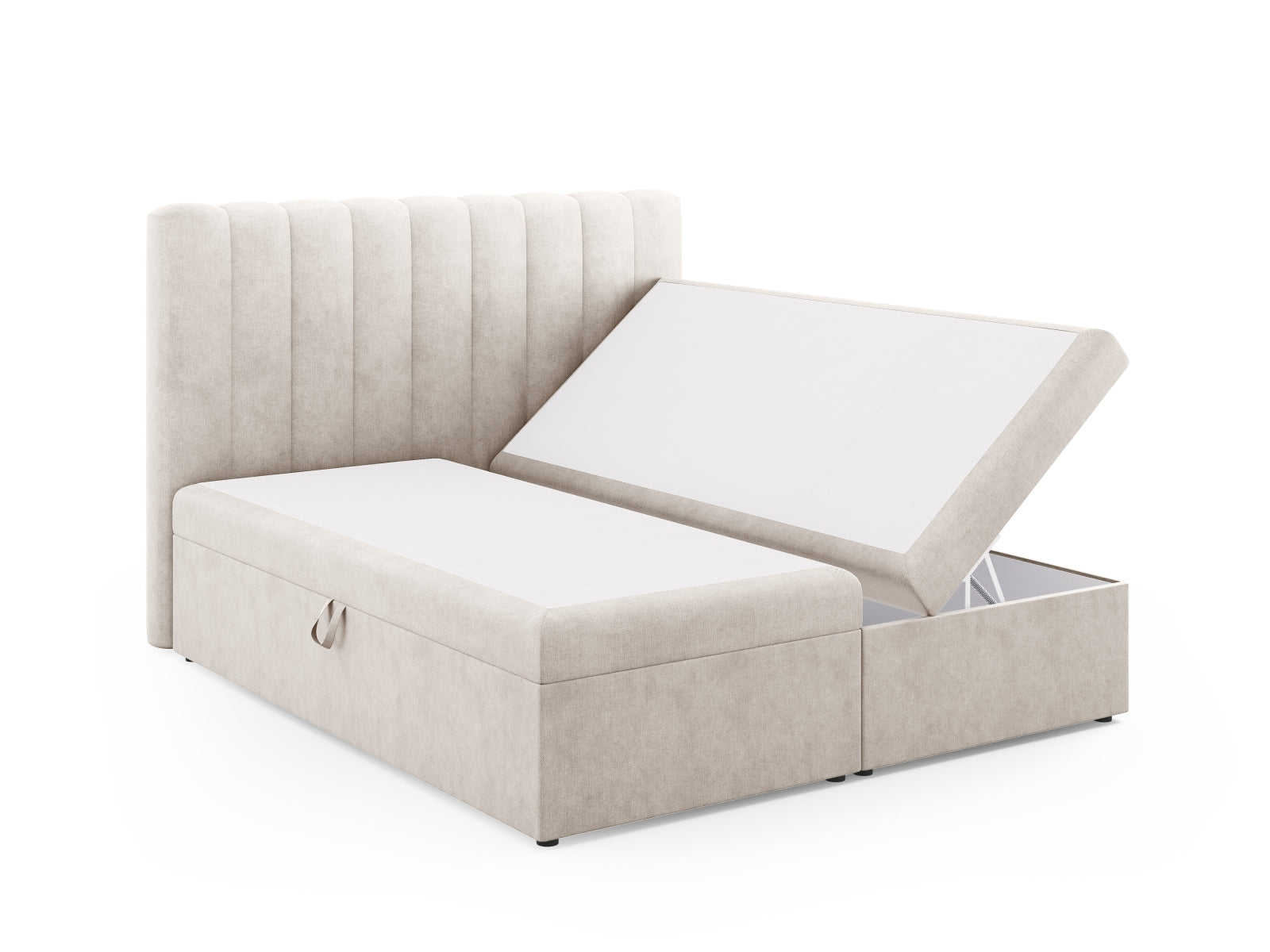 Stilvolles Kelp Boxspringbett Set von Micadoni, bestehend aus Kopfteil, Boxsprings, Matratze und Topper für erholsamen Schlaf.