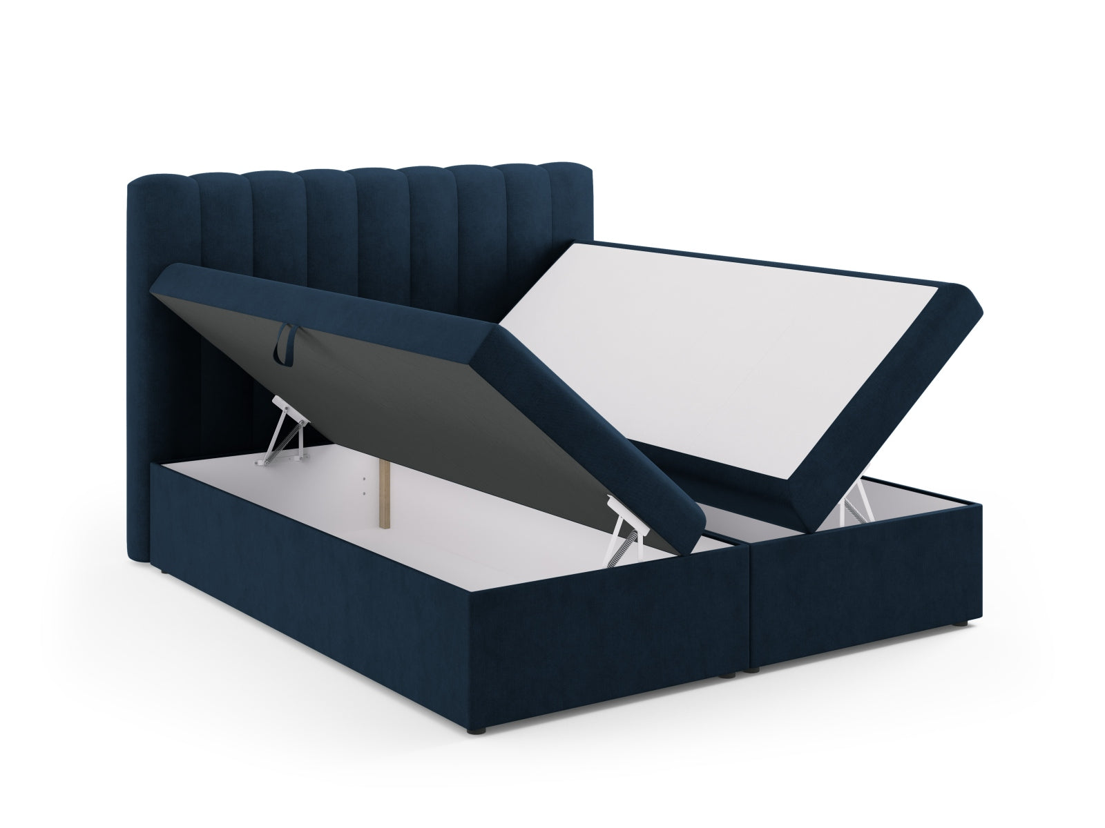 Elegantes Kelp Boxspringbett Set von Micadoni, bestehend aus Kopfteil, Boxspring, Matratze und Topper für erholsamen Schlaf.