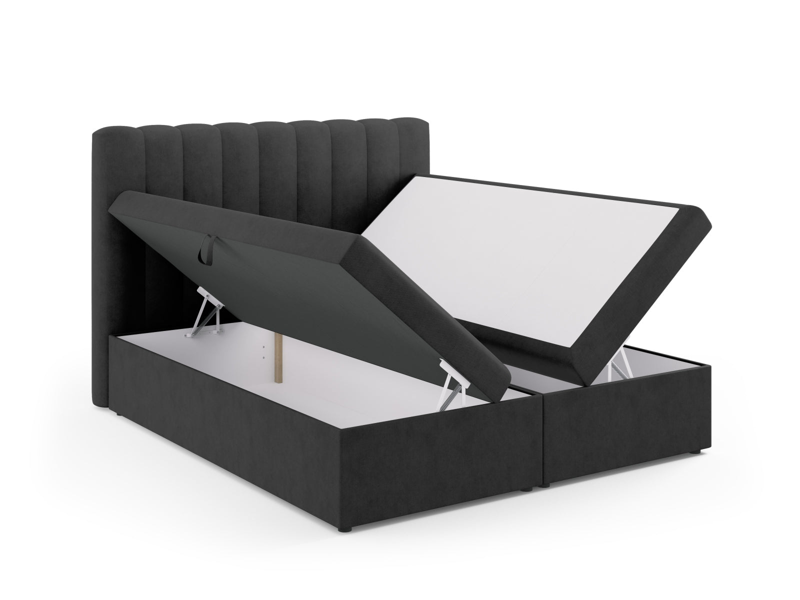 Stilvolles Kelp Boxspringbett Set von Micadoni, bestehend aus Kopfteil, Boxsprings, Matratze und Topper für erholsamen Schlaf.