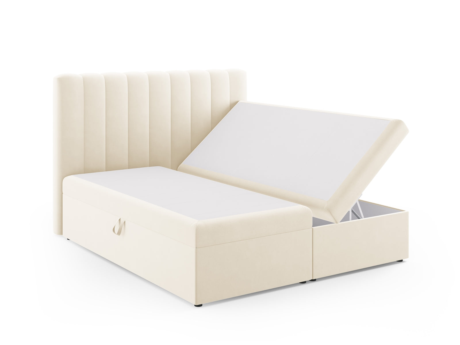 Elegantes Kelp Boxspringbett Set von Micadoni, bestehend aus Kopfteil, Boxspring, Matratze und Topper für erholsamen Schlaf.