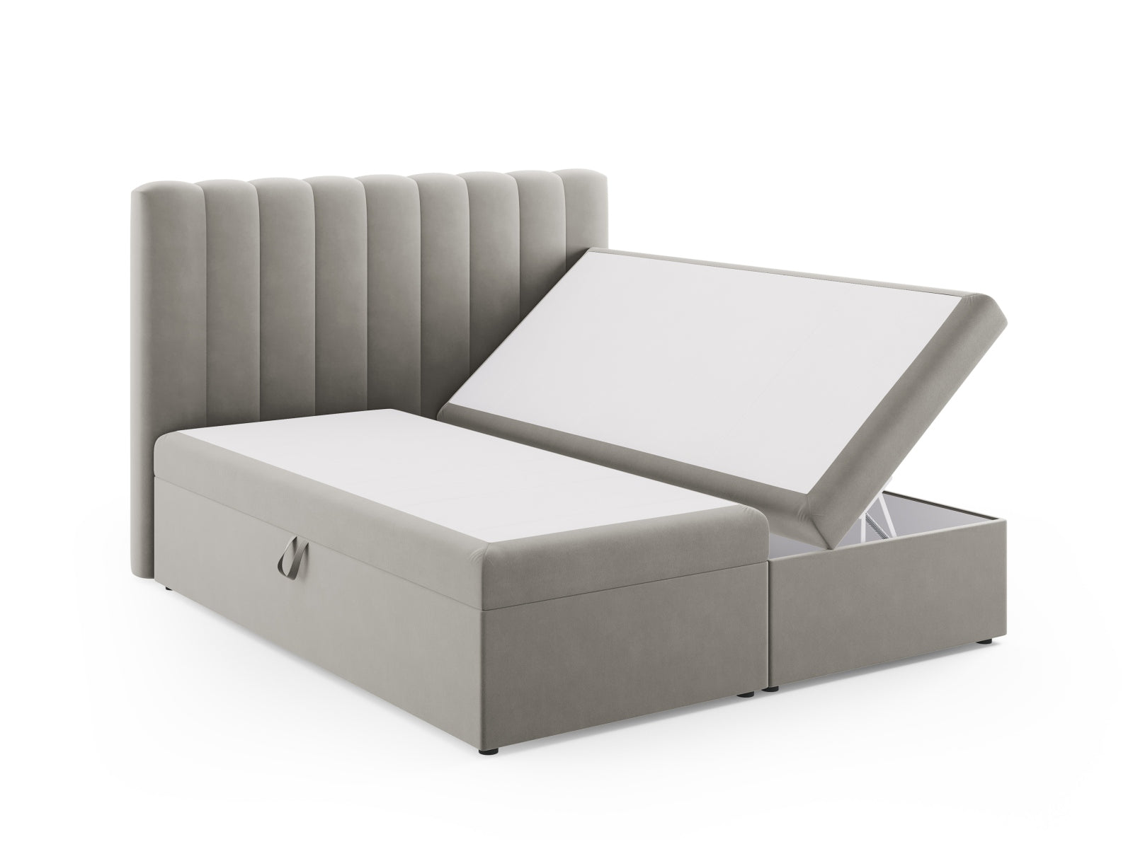 Elegantes Kelp Boxspringbett Set von Micadoni, bestehend aus Kopfteil, Boxspring, Matratze und Topper für erholsamen Schlaf.