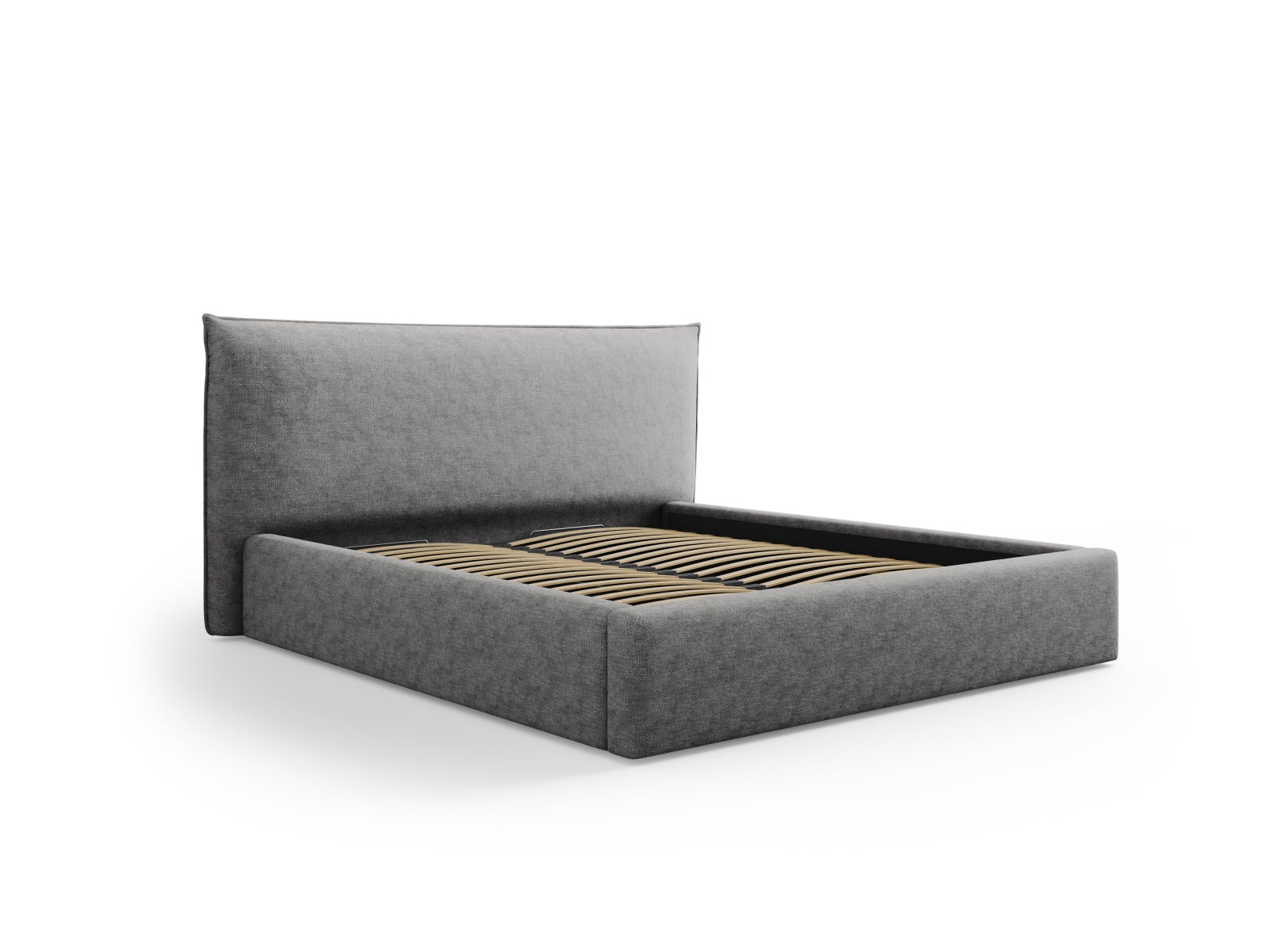 Elegantes Kaelle Bett mit praktischem Stauraum und stilvollem Headboard in 200cm Breite, ideal für modernes Wohnen.