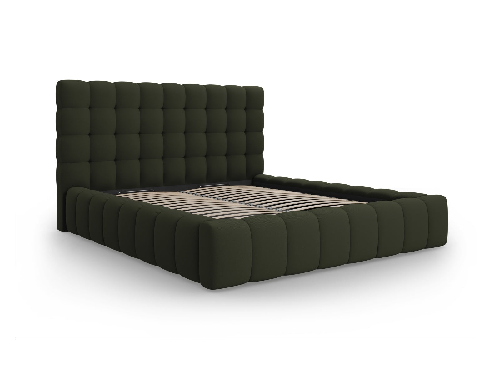 Stilvolles Mamaia Bett mit großzügigem Stauraum und ansprechendem Kopfteil, perfekt für ein modernes Schlafzimmer in 200 cm Breite.