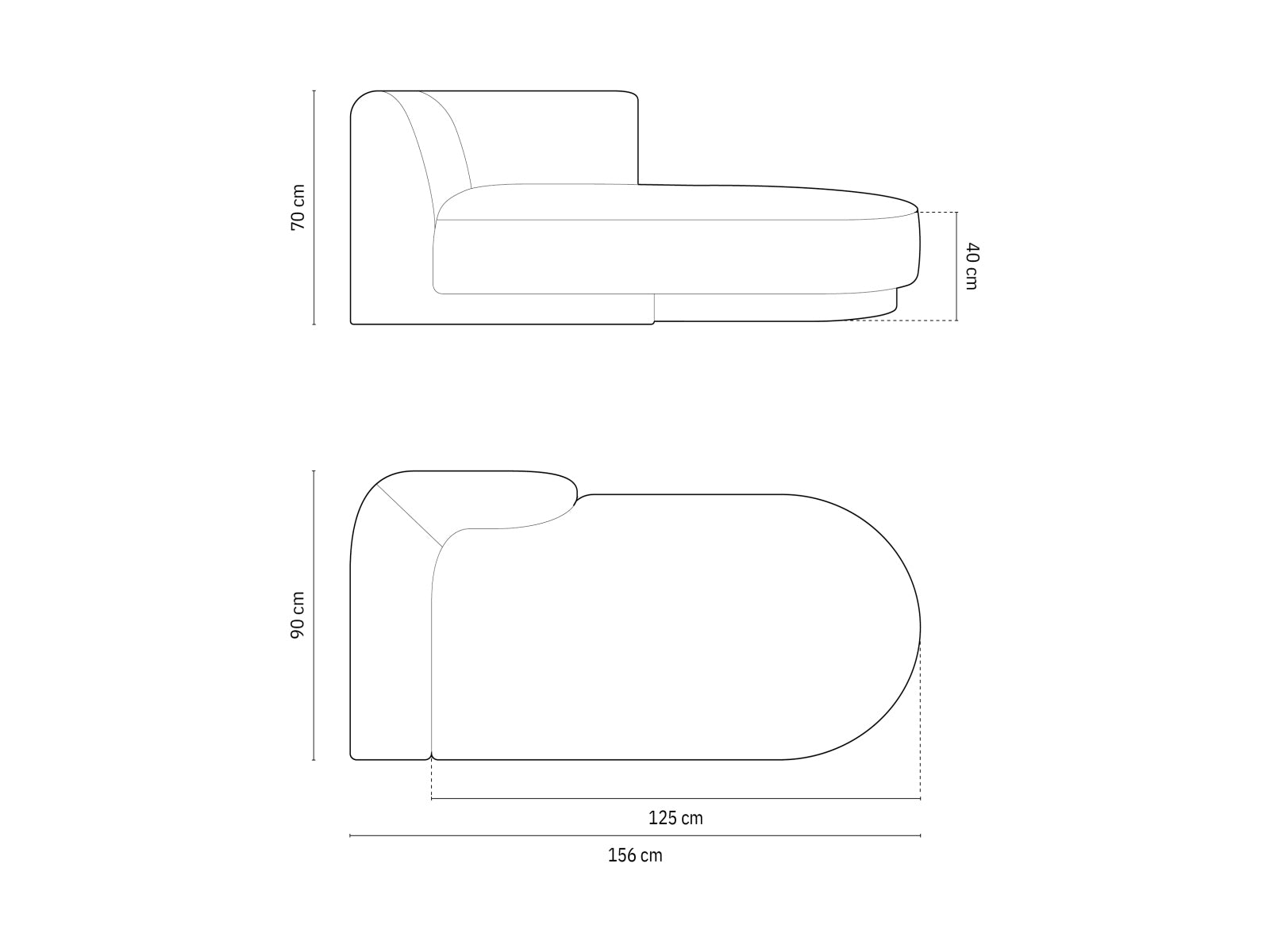Elegantes Miley Boucle Sofa Chaise Lounge links, 2-Sitzer in klassischem Weiß, ideal für moderne Wohnräume und entspannte Stunden.