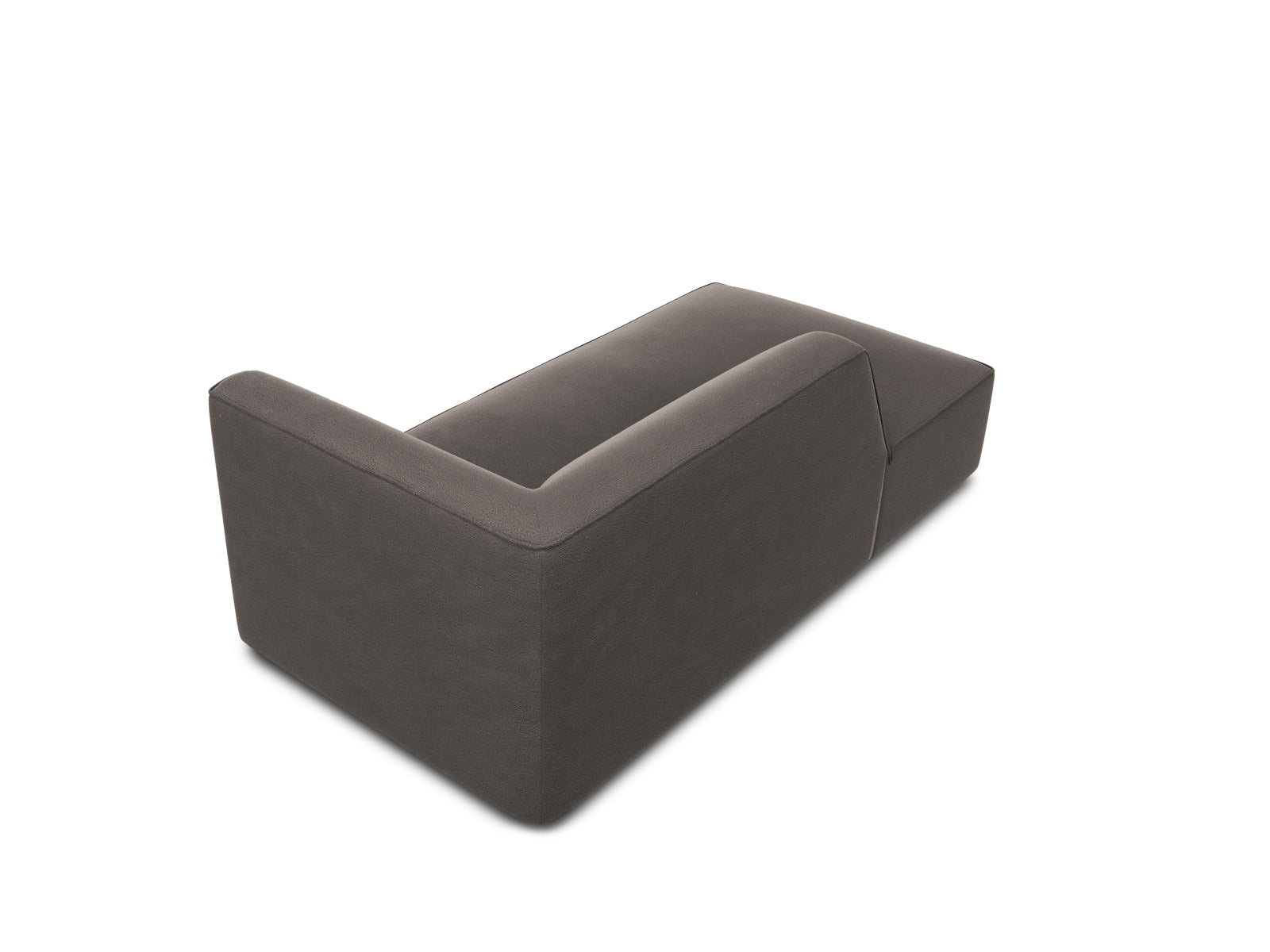 Luxuriöses Ruby Velour Sofa Chaise Lounge links mit modernem Design und bequemer Sitzfläche, perfekt für gemütliche Wohnzimmer.