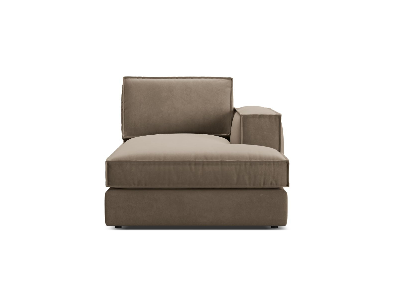 1-Sitzer Chaise Longue rechts Pola in Grey Brown-Salvador präsentiert im Onlineshop von KAQTU Design AG. Modulares Sofa ist von Micadoni