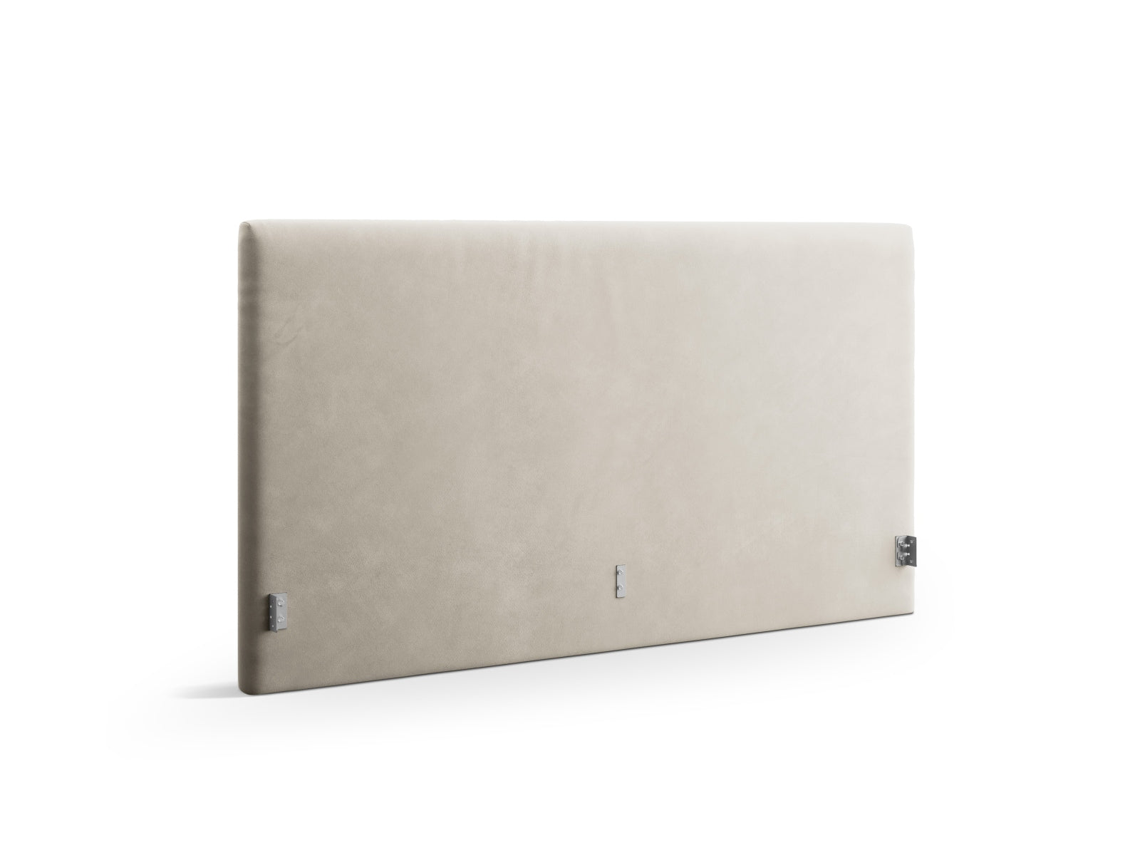 Stilvolles Remo Velour Kopfteil in luxuriösem Dunkelbeige, perfekt für zeitgemäße Schlafzimmergestaltung und gemütliche Akzente.