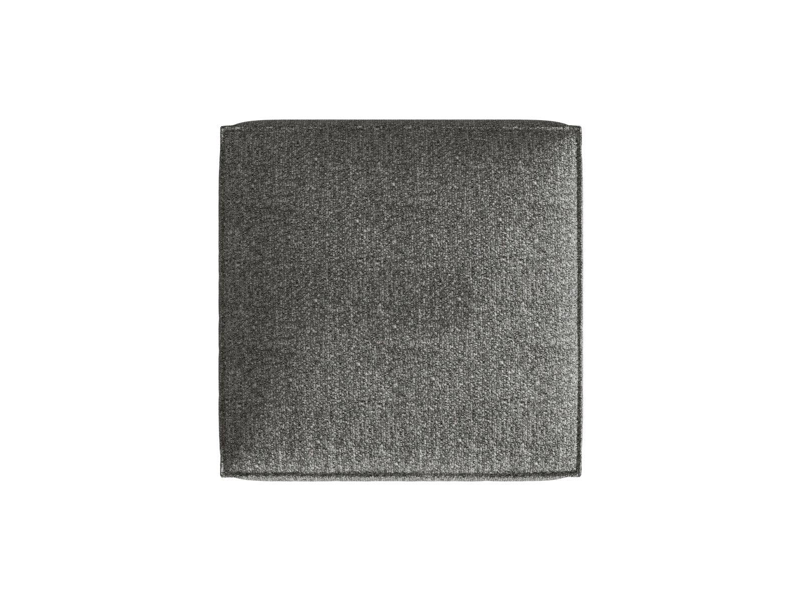 Stylischer Nuria Boucle Pouf in Graphit, perfekt für modulare Sofas, vereint modernes Design mit gemütlichem Sitzkomfort.