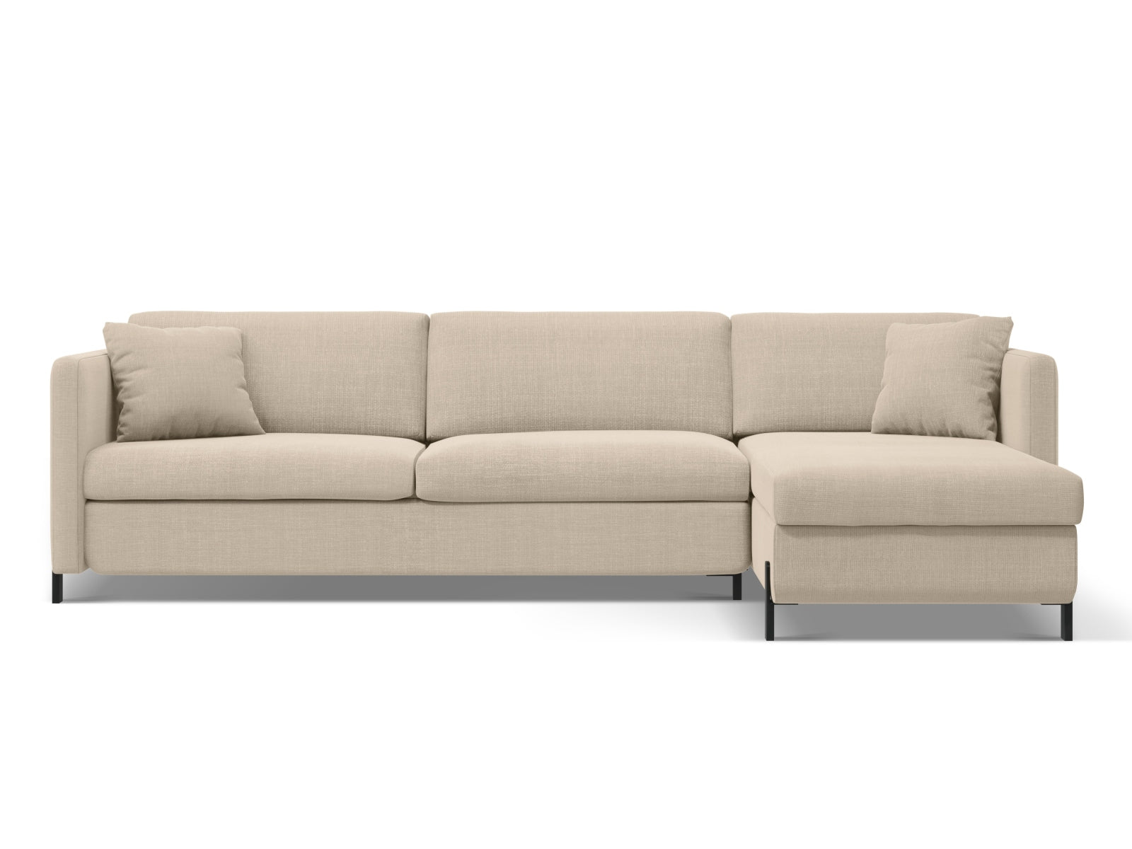 Gloria Ecksofa rechts mit Schlaffunktion und Stauraum 5 Sitzer in Beige-Bjorn präsentiert im Onlineshop von KAQTU Design AG. Bettsofa rechts ist von Micadoni