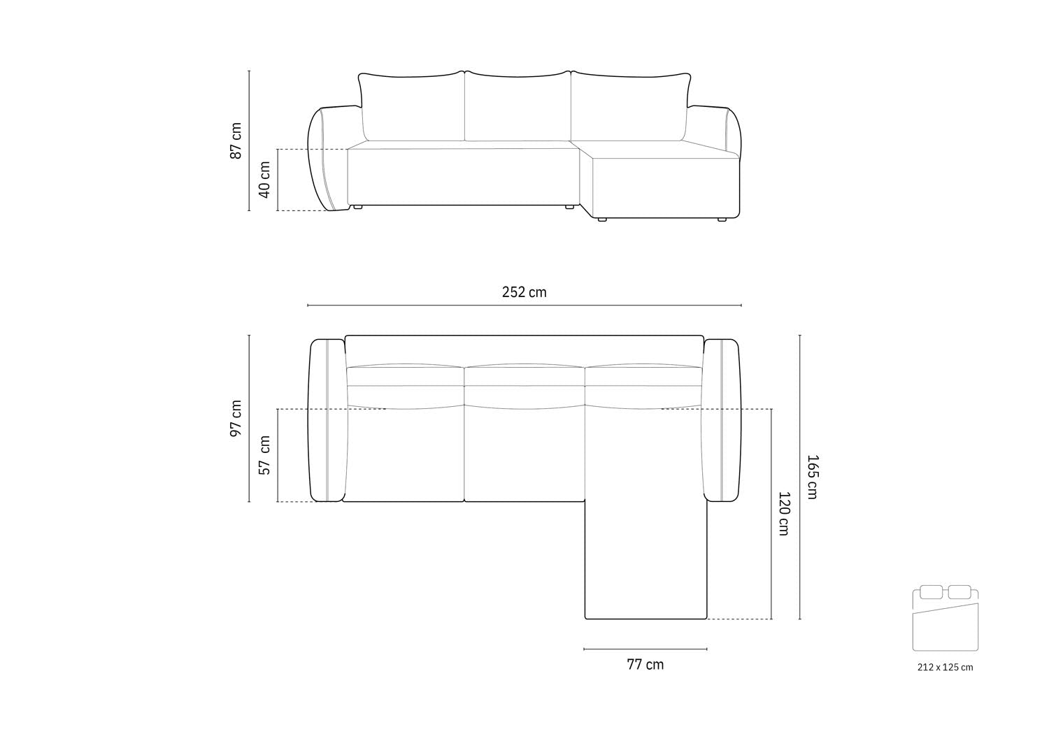Modernes Kaelle Ecksofa in stilvollem Grau, 4-Sitzer mit komfortabler Schlaffunktion und integriertem Stauraum, perfekt für entspannte Abende.