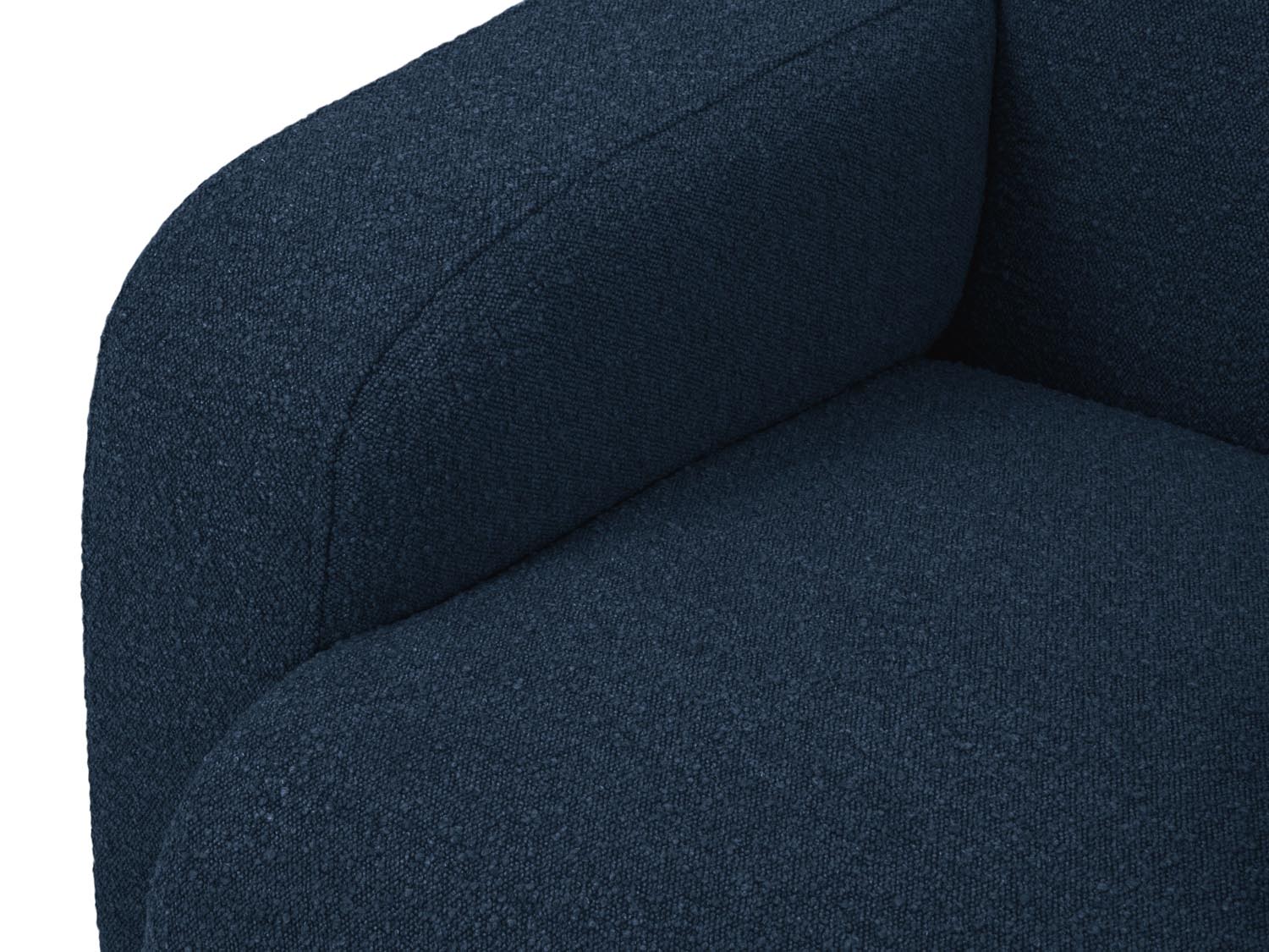Elegantes Molino Boucle Ecksofa rechts für 6 Personen in ansprechendem Blauton, ideal für stilvolle Wohnräume und gesellige Zusammenkünfte.
