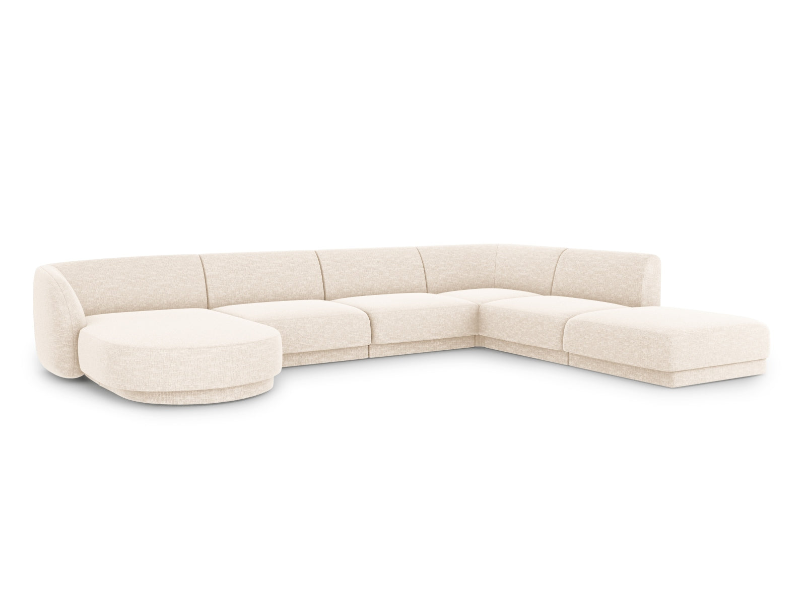 Elegantes Miley Panoramic Ecksofa rechts für 6 Personen in Ivory-Eden, ideal für stilvolle Wohnräume und gemütliche Abende.