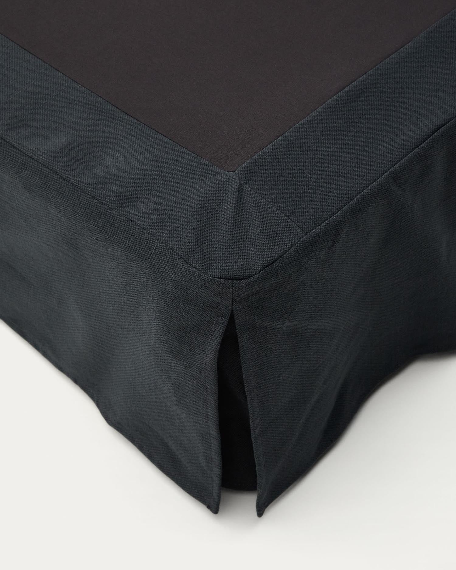 Bettgestell Jaira in anthrazitgrau: Hochwertiger Leinen-Baumwollbezug, abnehmbar, für 150x190 cm Matratzen. Modernes, elegantes Design für Ihr Schlafzimmer.