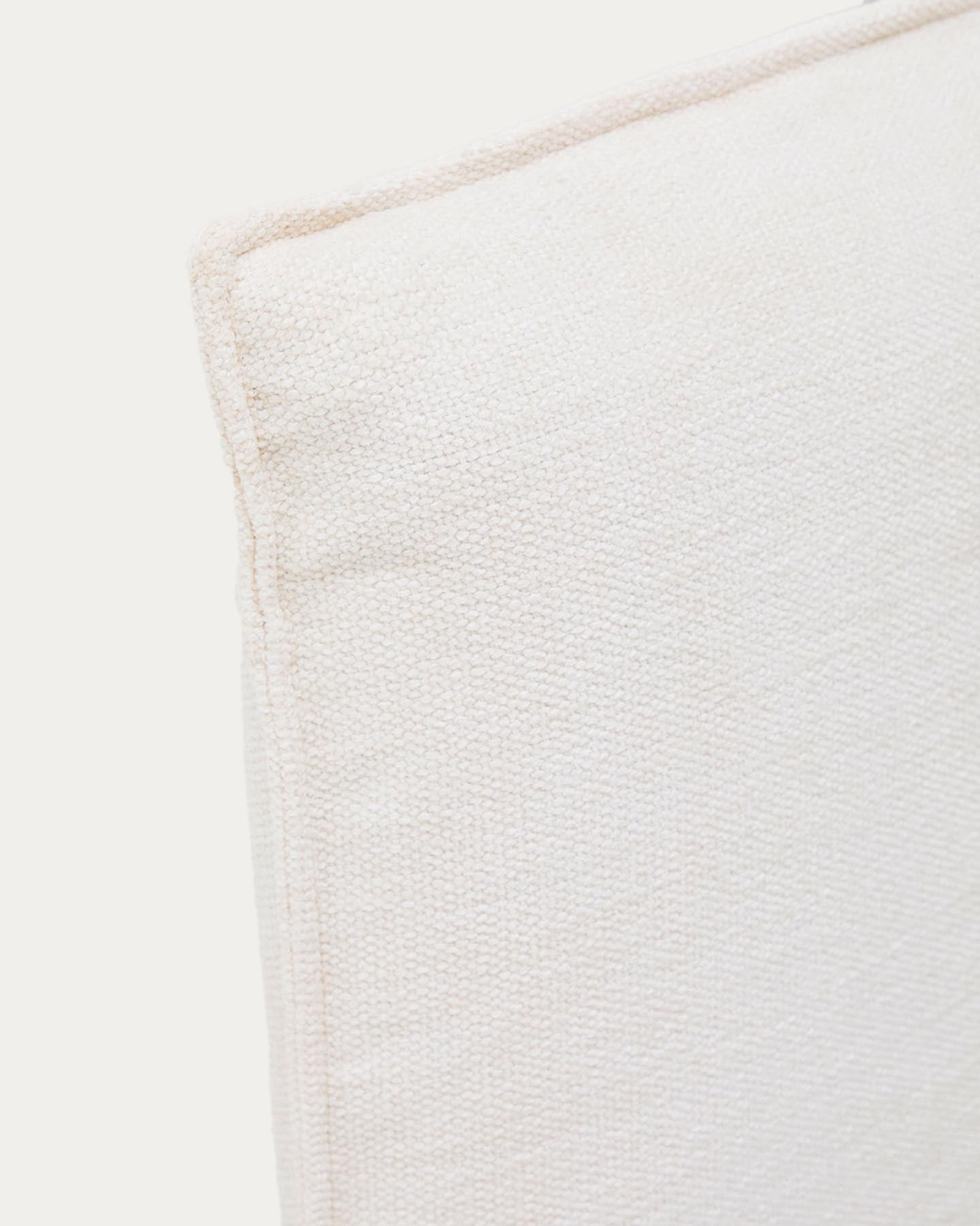 Eleganter Bettkopfteilbezug Jaira aus weichem, weißem Chenille, ideal für 160-cm-Betten, verleiht Ihrem Schlafzimmer einen stilvollen Akzent.