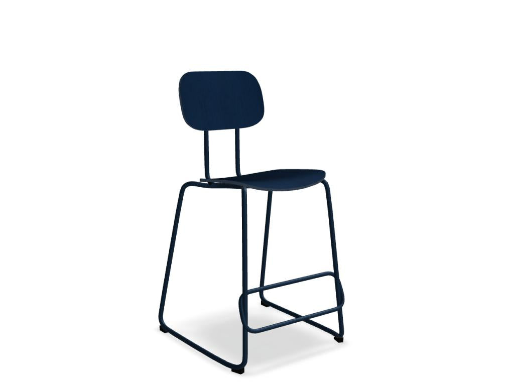 New School N1N04H - Barhocker aus Sperrholz in Blau präsentiert im Onlineshop von KAQTU Design AG. Barhocker ist von Mdd